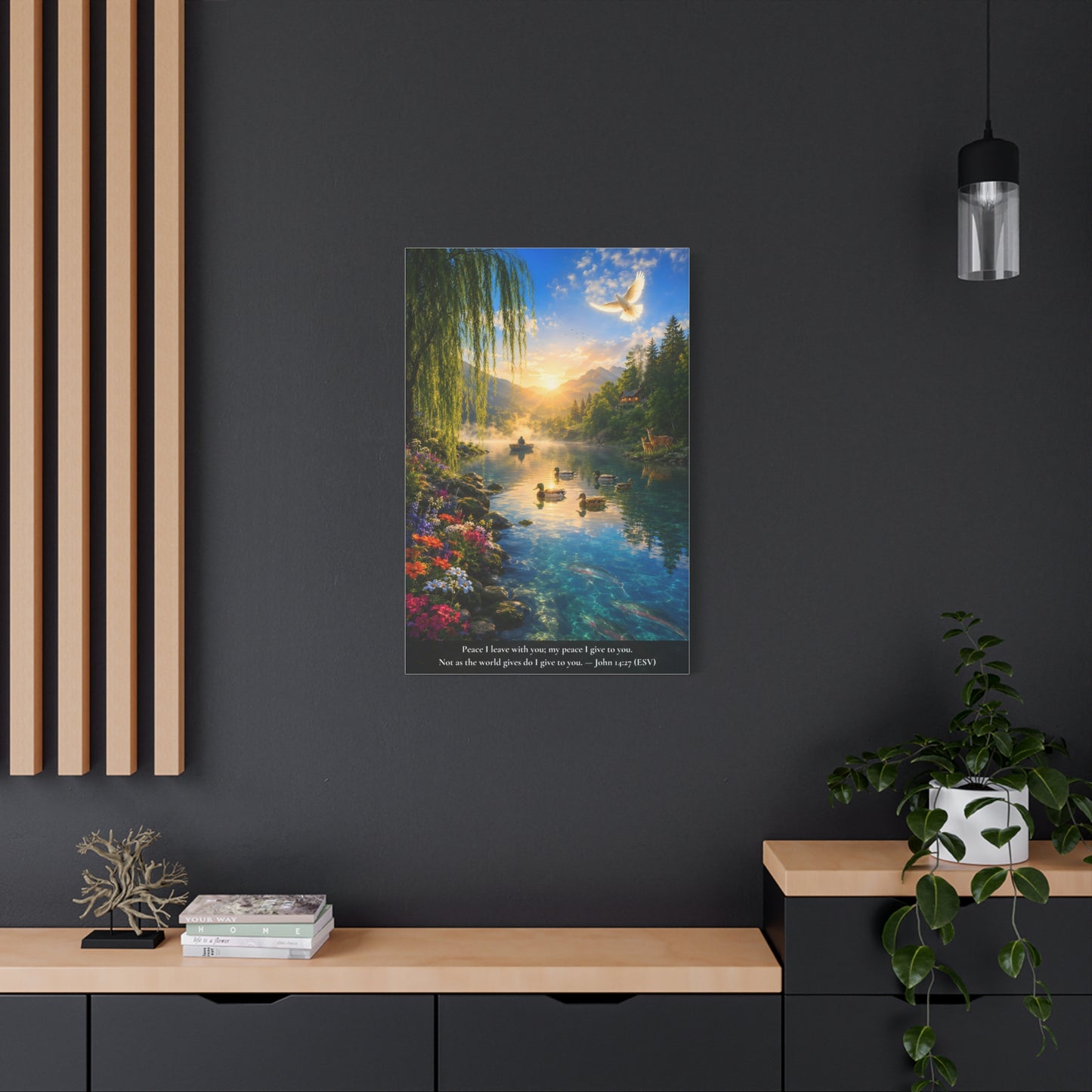 The Peace He Gives — Vibrant Canvas Wall Art | John 14:27