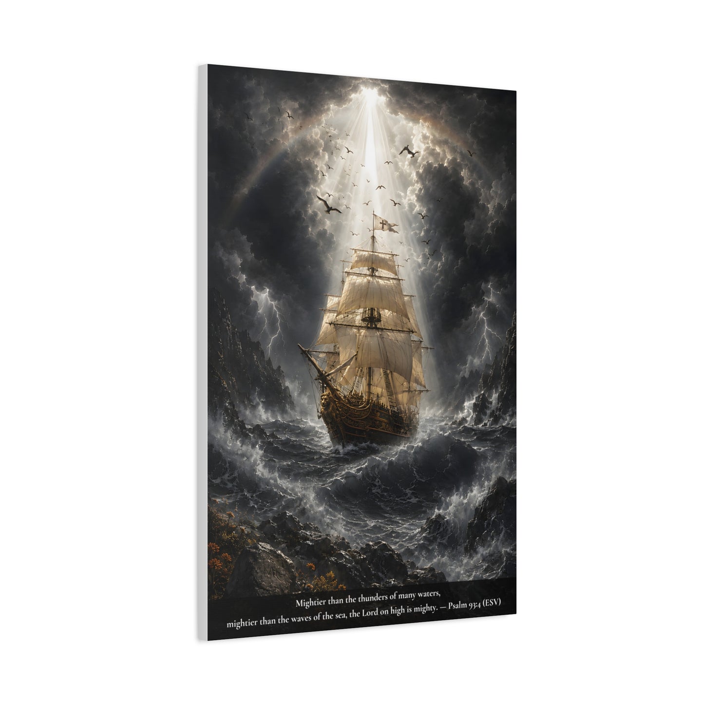 Protection Through the Storm — Classic Canvas Wall Art | Psalm 93:4