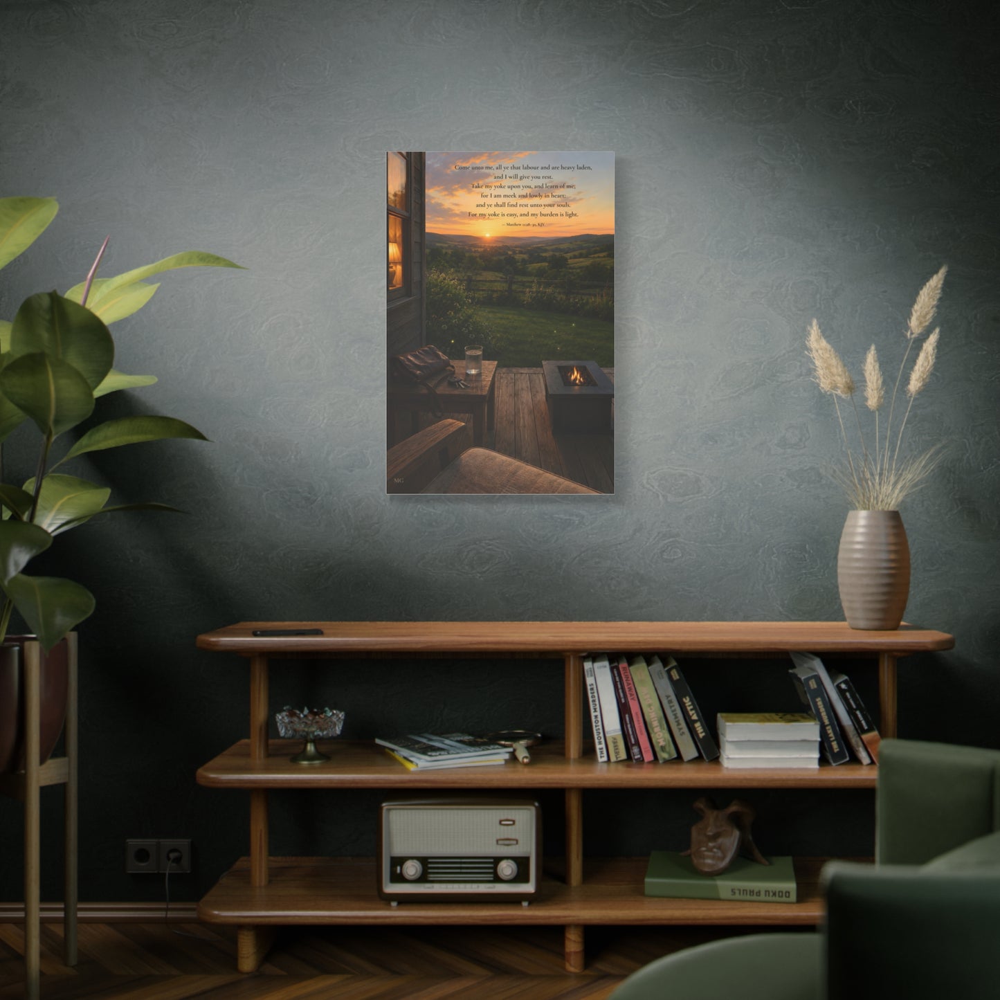 I Will Give You Rest — Matthew 11:28-30 | Quiet Grace Canvas Wall Art