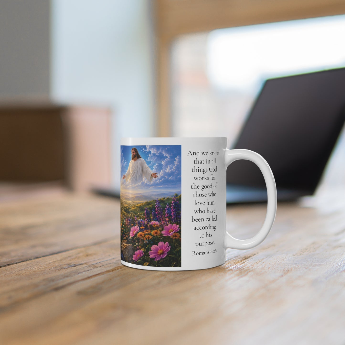 All Things Work Together for Good Coffee Mug 11oz - Romans 8:28 Christian Gift