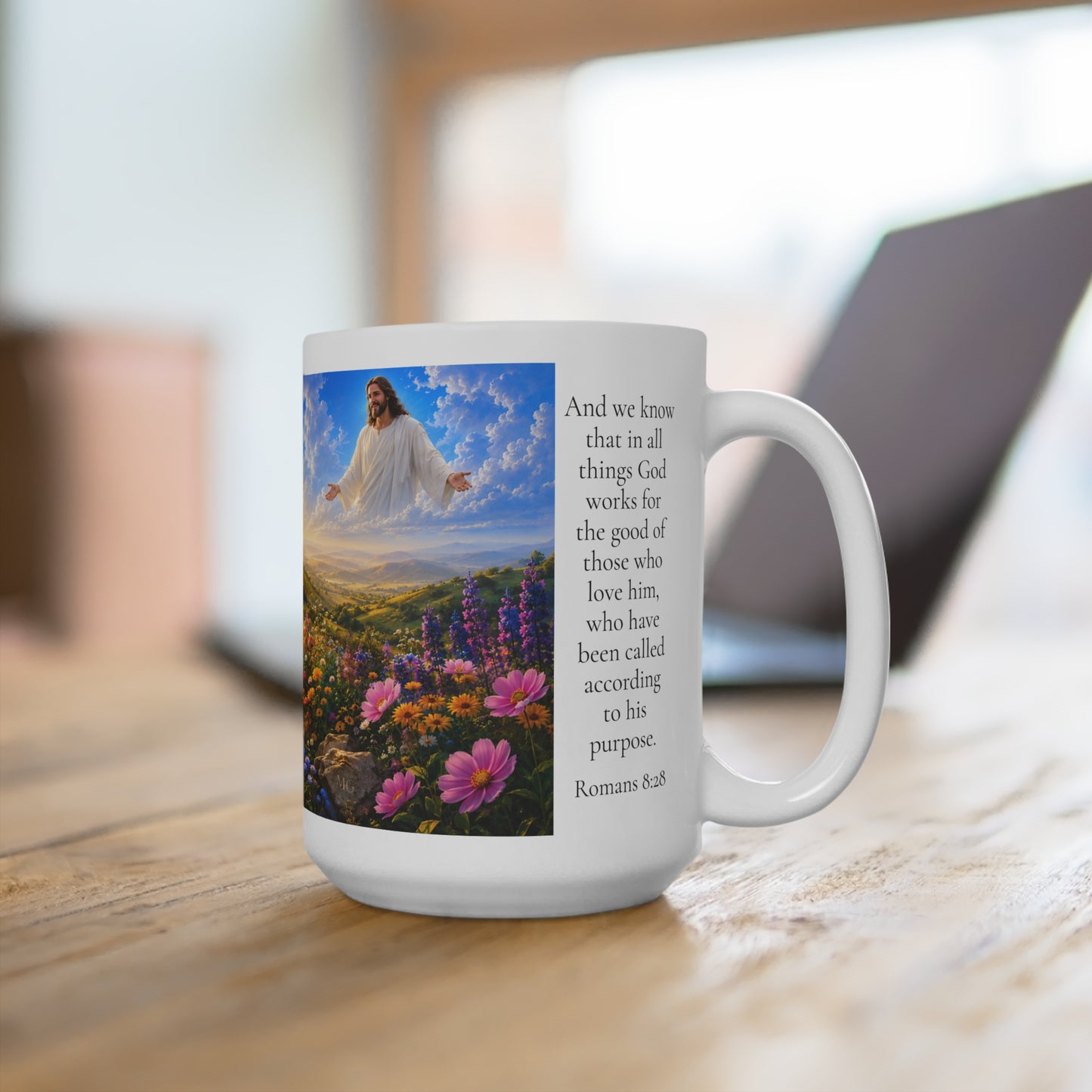 All Things Work Together Coffee Mug 15oz - Romans 8:28 Christian Gift