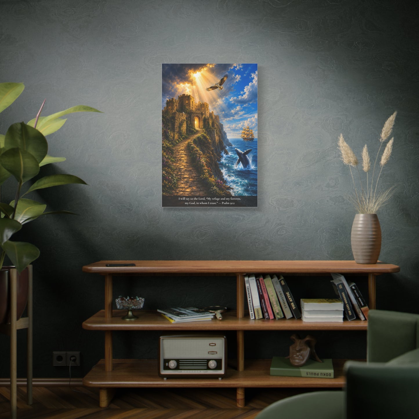 My Refuge and My Fortress — Psalm 91:2 — Vibrant Edition — Christian Canvas Wall Art