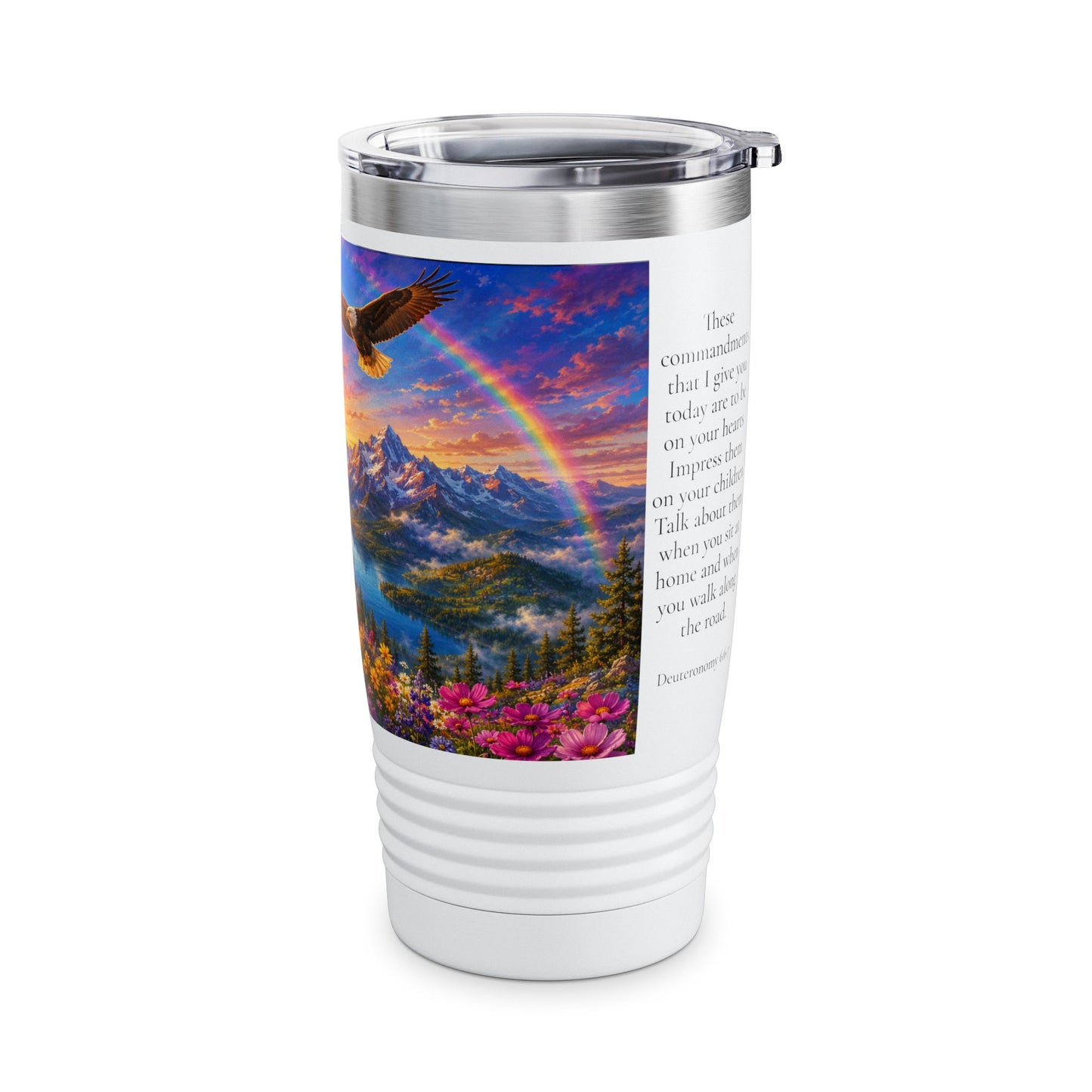 Impress Them on Your Children Tumbler 20oz — Deuteronomy 6:6-7 Christian Family Gift