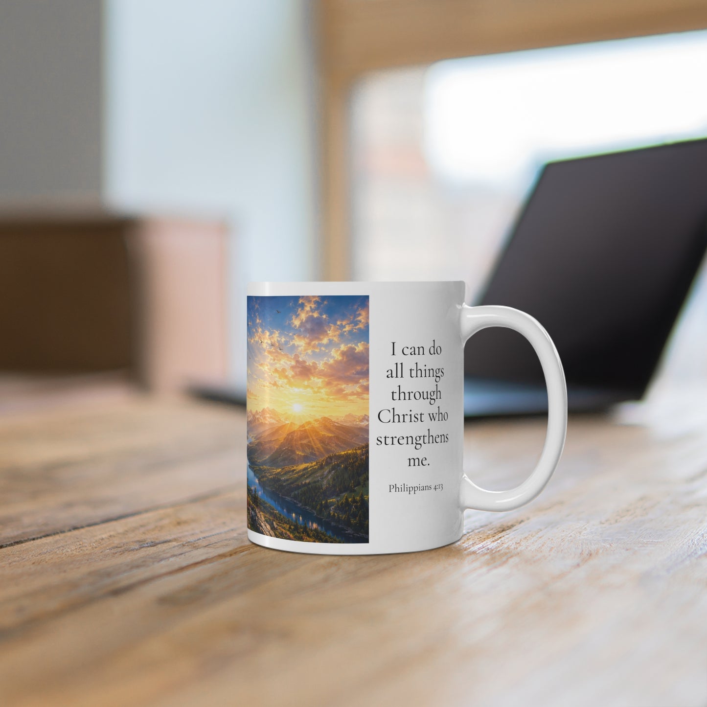I Can Do All Things Through Christ Coffee Mug 11oz for Her - Philippians 4:13 Christian Gift