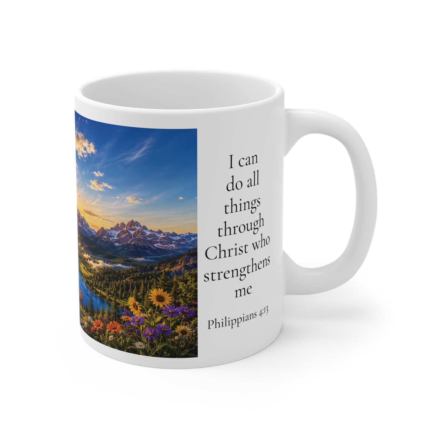 I Can Do All Things Through Christ Coffee Mug 11oz for Him - Philippians 4:13 Christian Gift