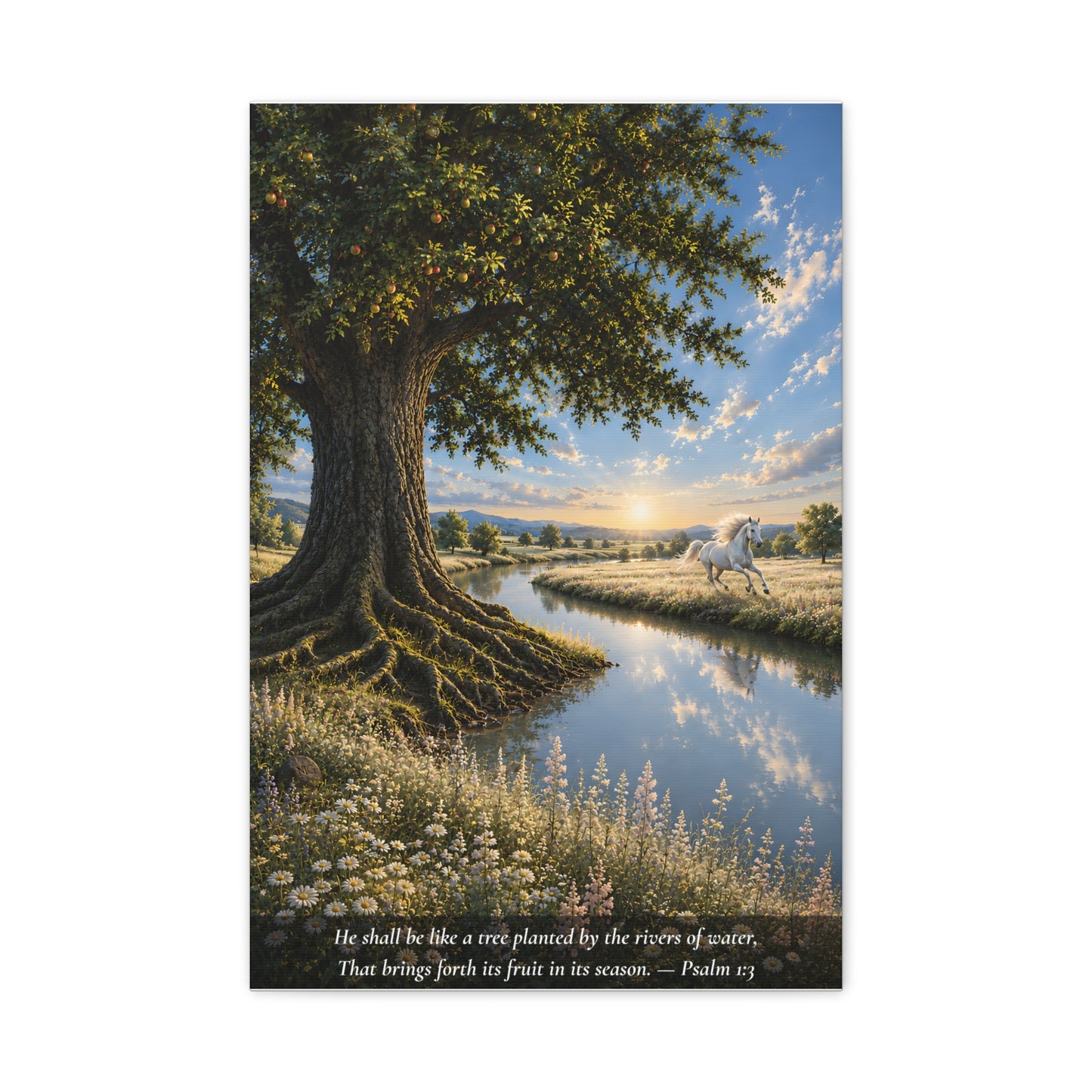 The River and the Tree — Classic Canvas Wall Art | Psalm 1:3