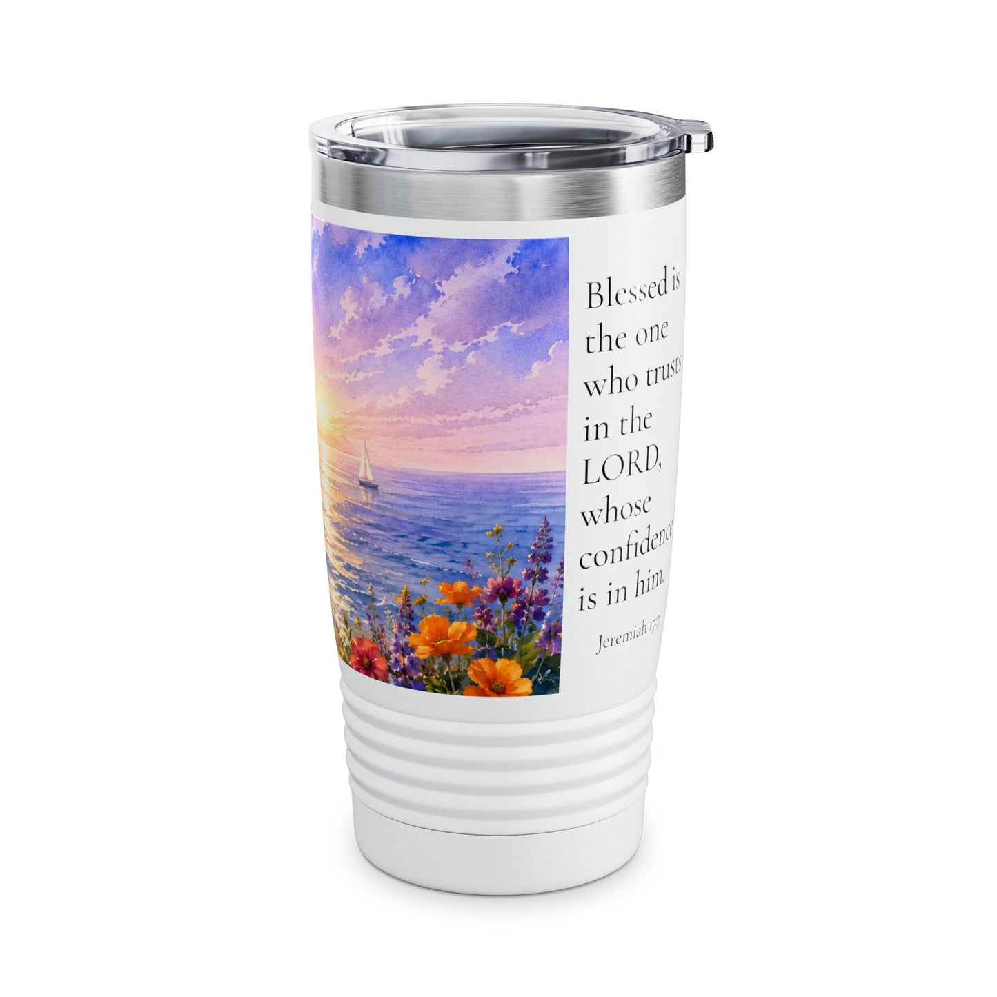 Blessed Is One Who Trusts in the Lord Tumbler 20oz - Jeremiah 17:7 Christian Gift