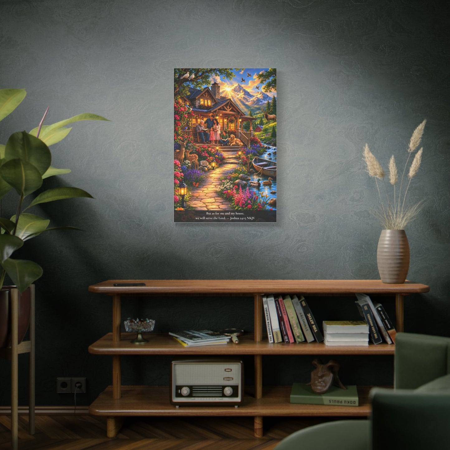 As for Me and My House — Joshua 24:15 | Vibrant Christian Canvas Wall Art