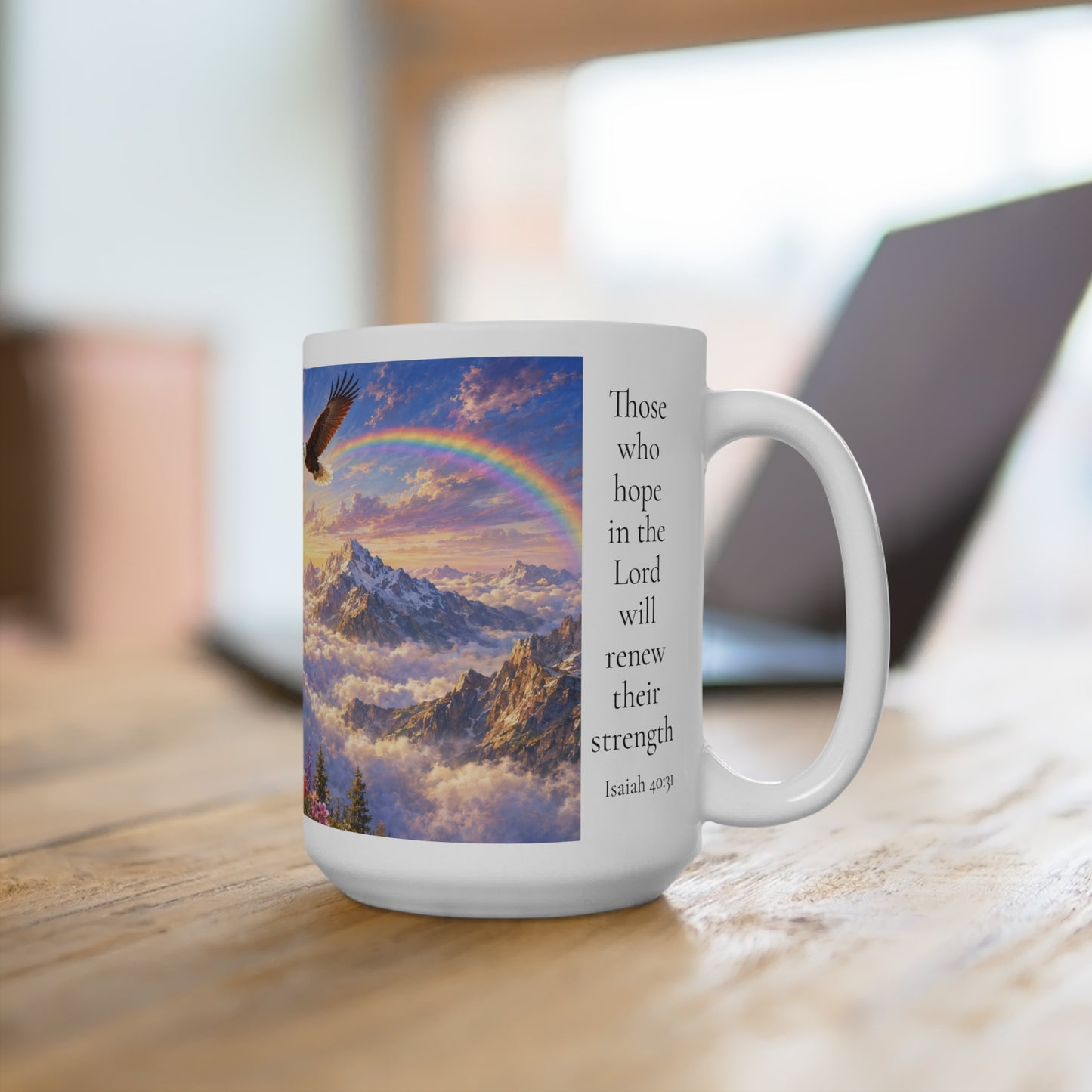 Those Who Hope in the Lord Coffee Mug 15oz - Isaiah 40:31 Christian Gift