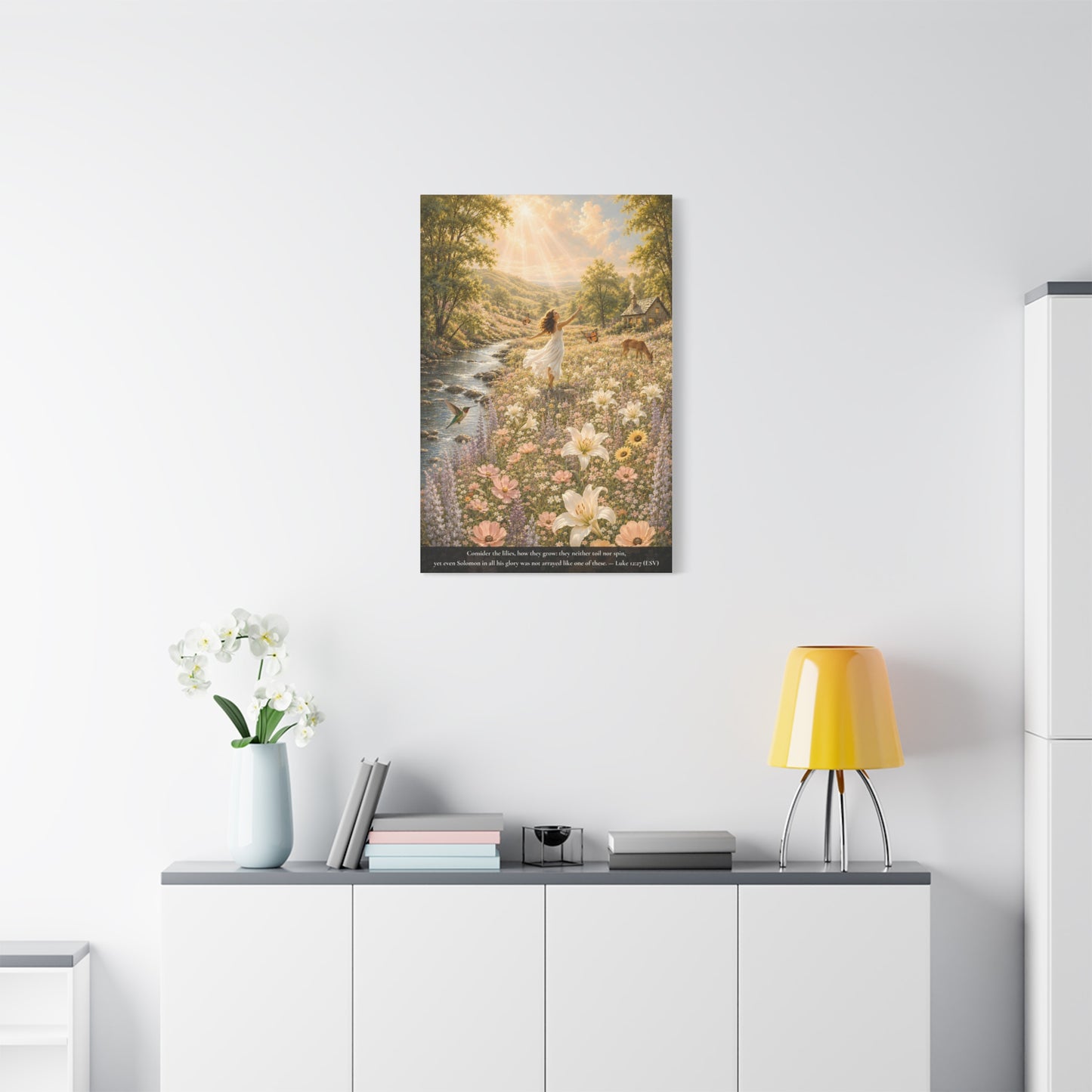 Consider the Lilies — Luke 12:27 — Classic Edition — Christian Canvas Wall Art