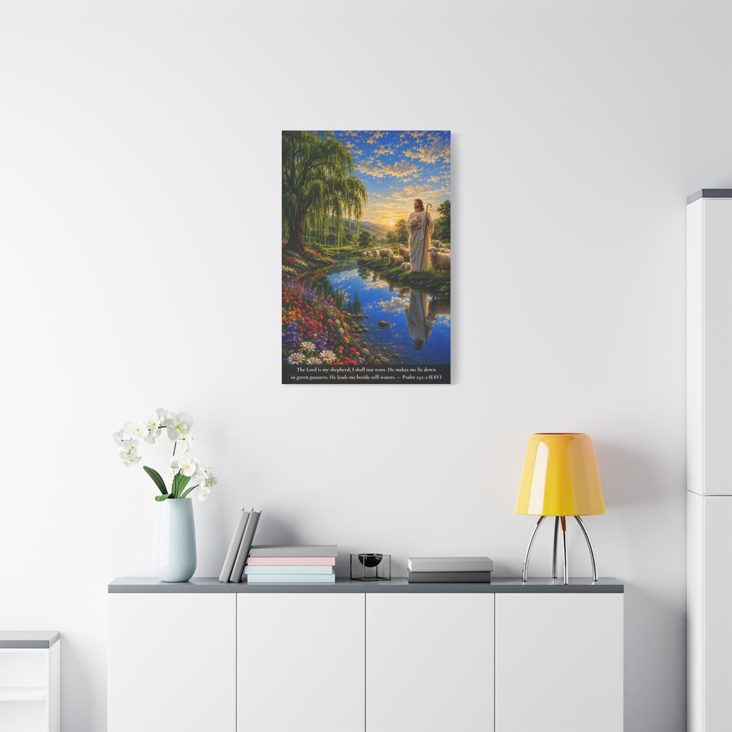 The Lord Is My Shepherd — Vibrant Canvas Wall Art | Psalm 23:1-2