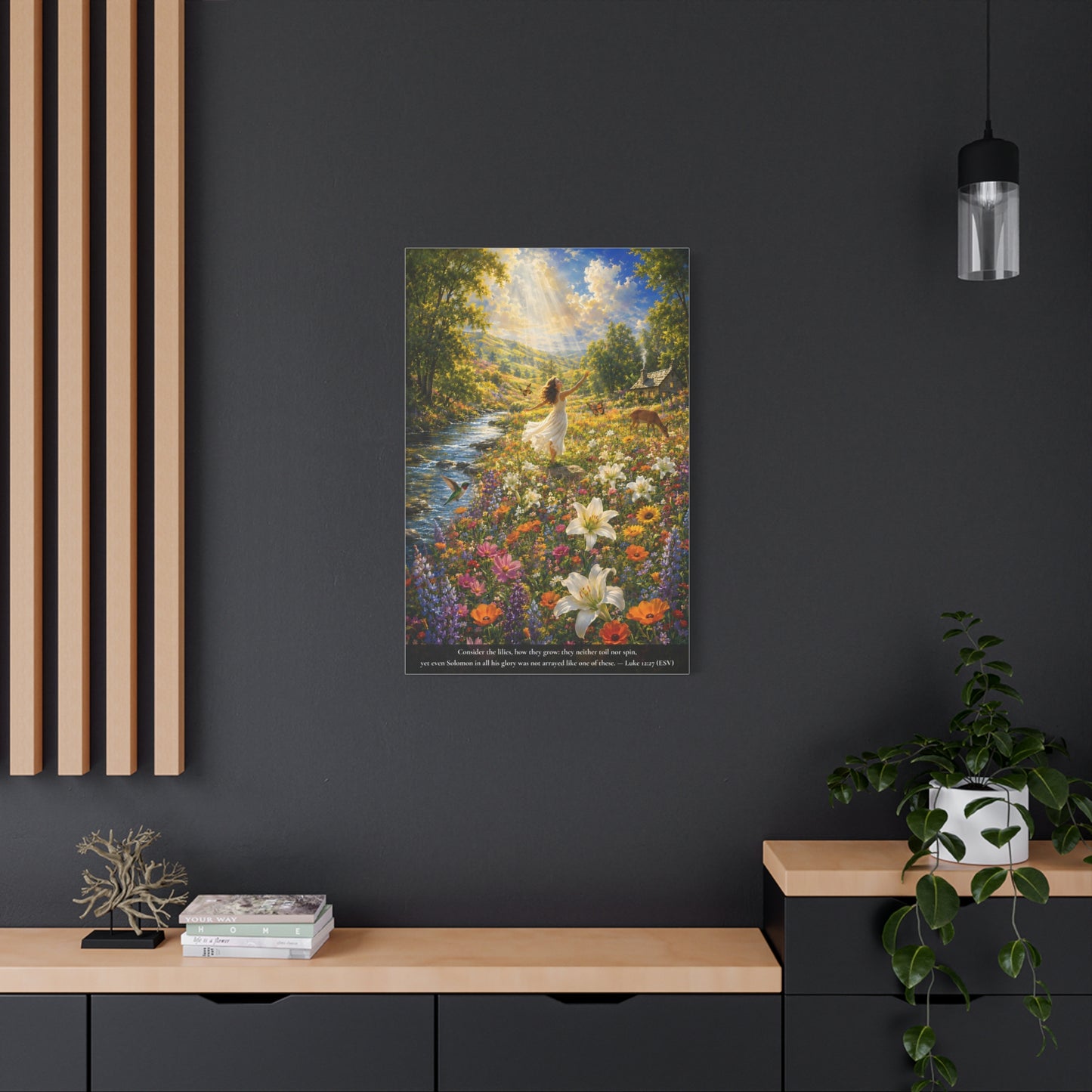 Consider the Lilies — Luke 12:27 — Vibrant Edition — Christian Canvas Wall Art