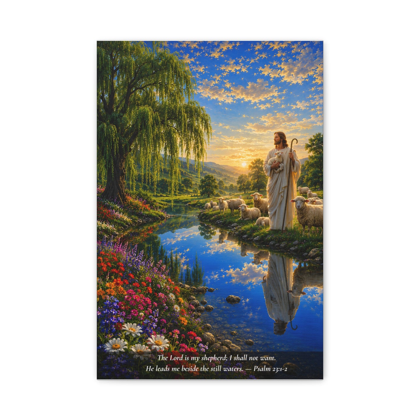The Lord Is My Shepherd — Vibrant Canvas Wall Art | Psalm 23:1-2
