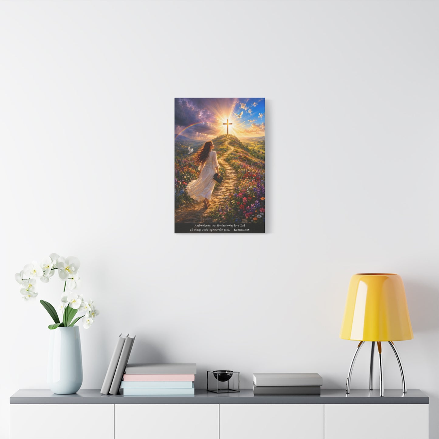 All Things Work Together — Romans 8:28 — Vibrant Edition — Christian Canvas Wall Art