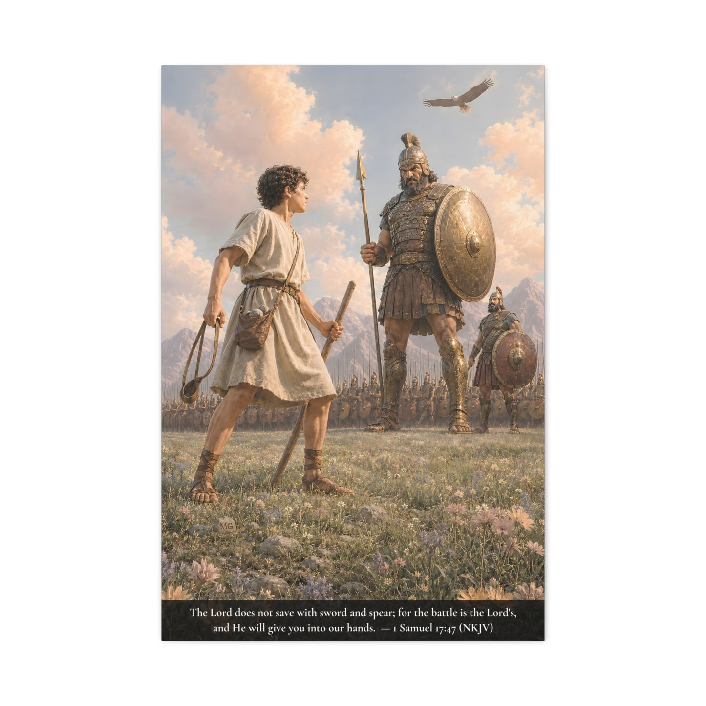 David and Goliath — 1 Samuel 17:47 | Classic Christian Canvas Art