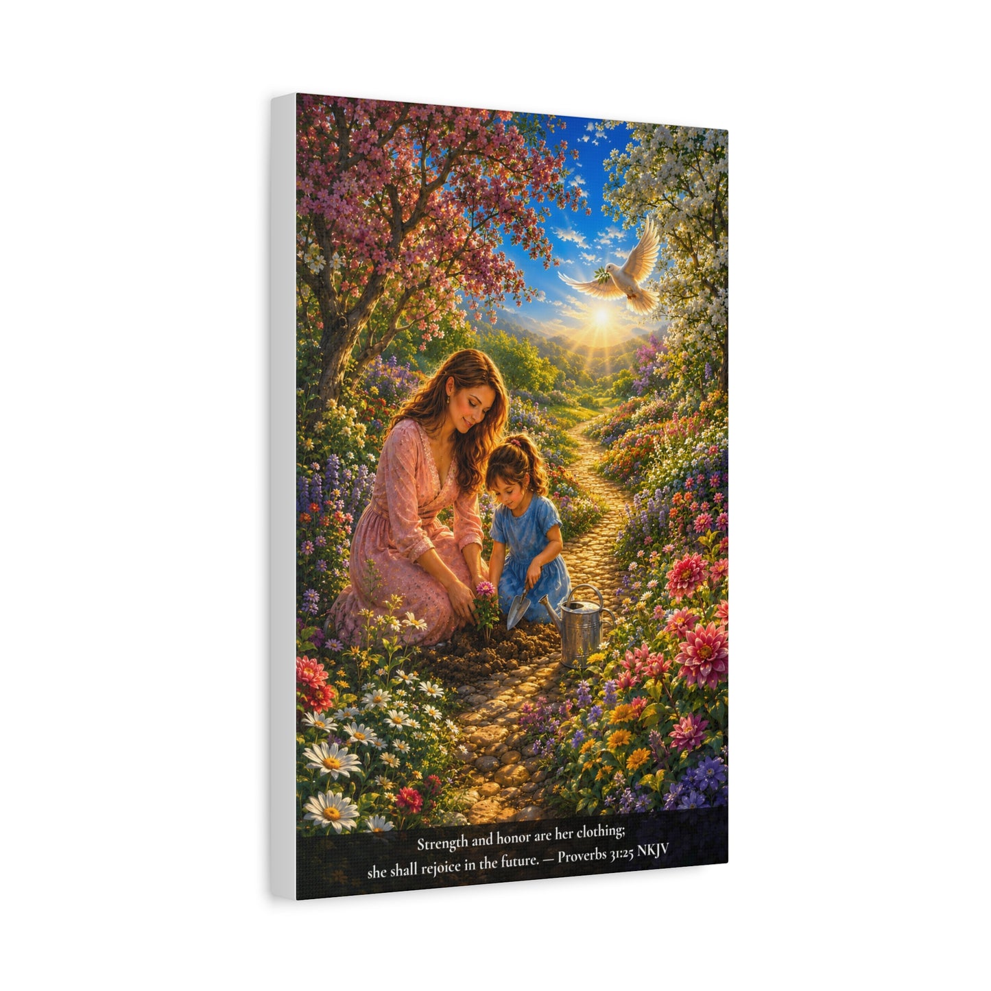 Clothed in Strength and Honor | Proverbs 31:25 Canvas Wall Art — Vibrant Edition