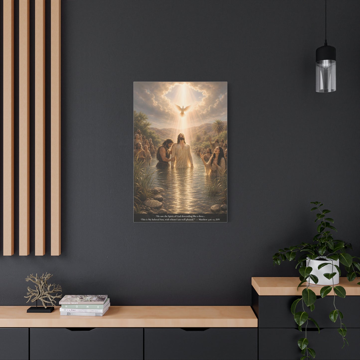 Jesus' Baptism — Matthew 3:16-17 | Classic Christian Canvas Art