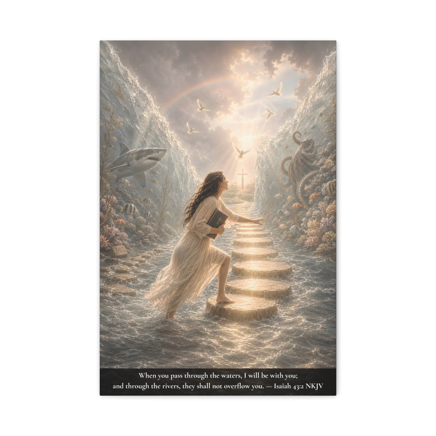 When You Pass Through the Waters — Isaiah 43:2 | Classic Christian Canvas Art