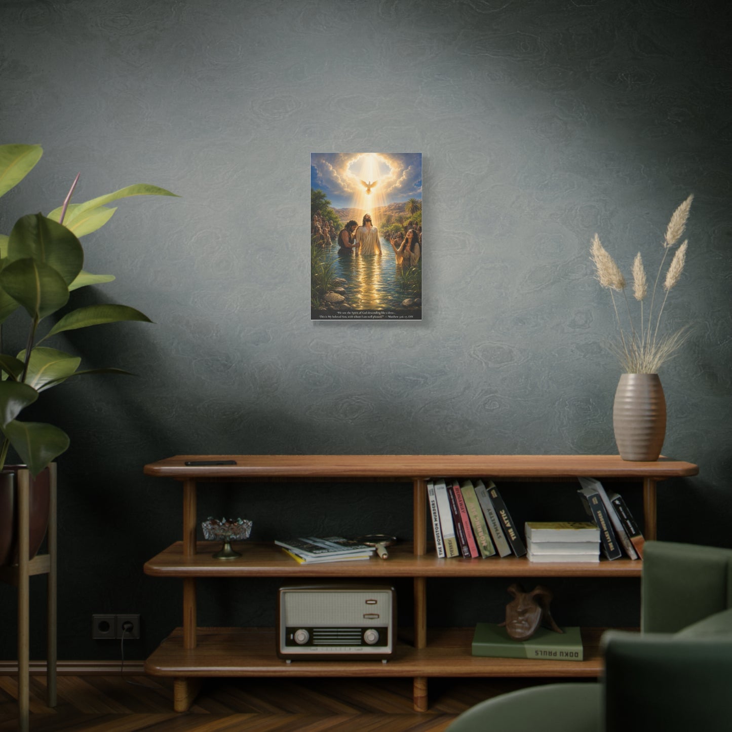 Jesus' Baptism — Matthew 3:16-17 | Vibrant Christian Canvas Wall Art