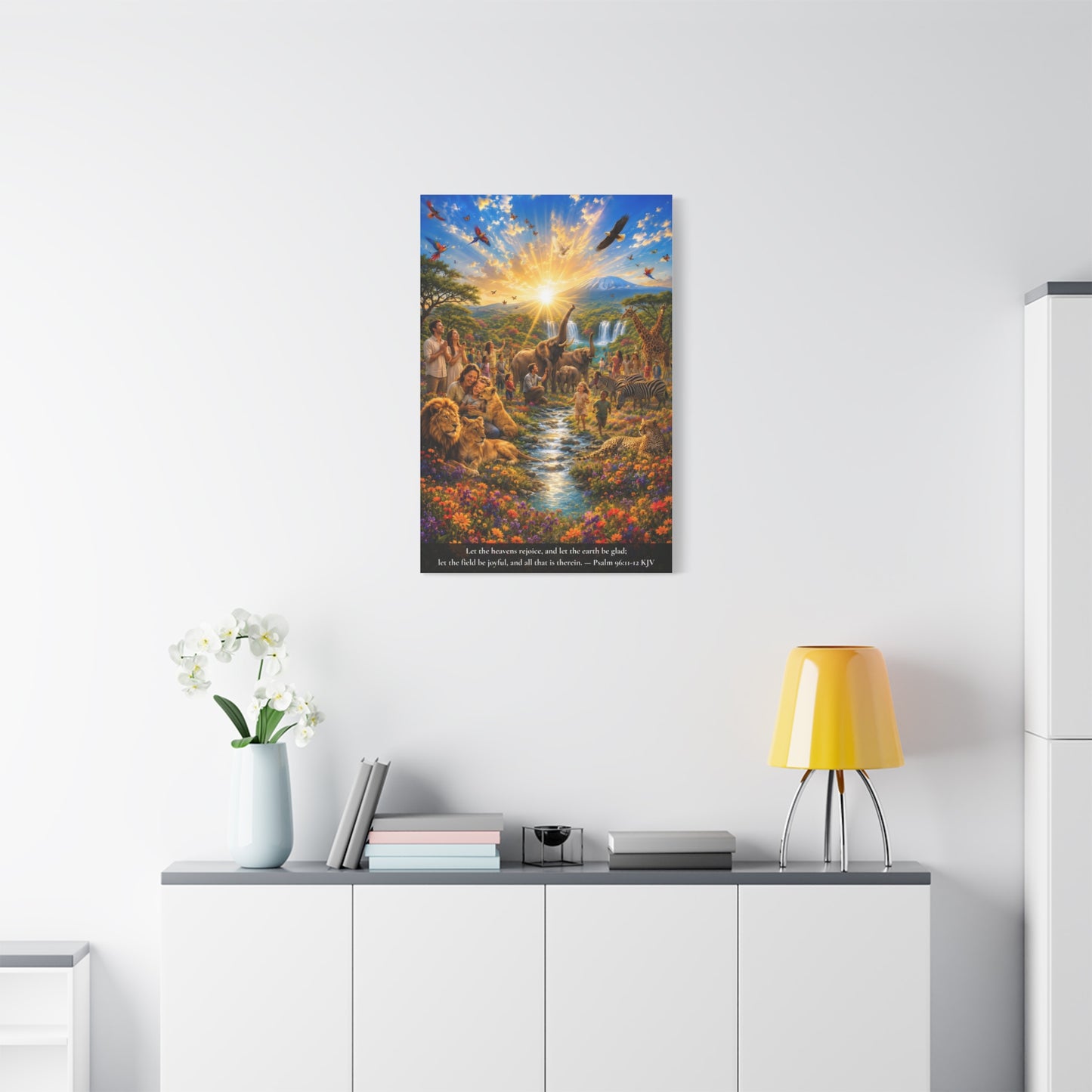 Let the Heavens Rejoice — Psalm 96:11-12 | Vibrant Christian Canvas Art
