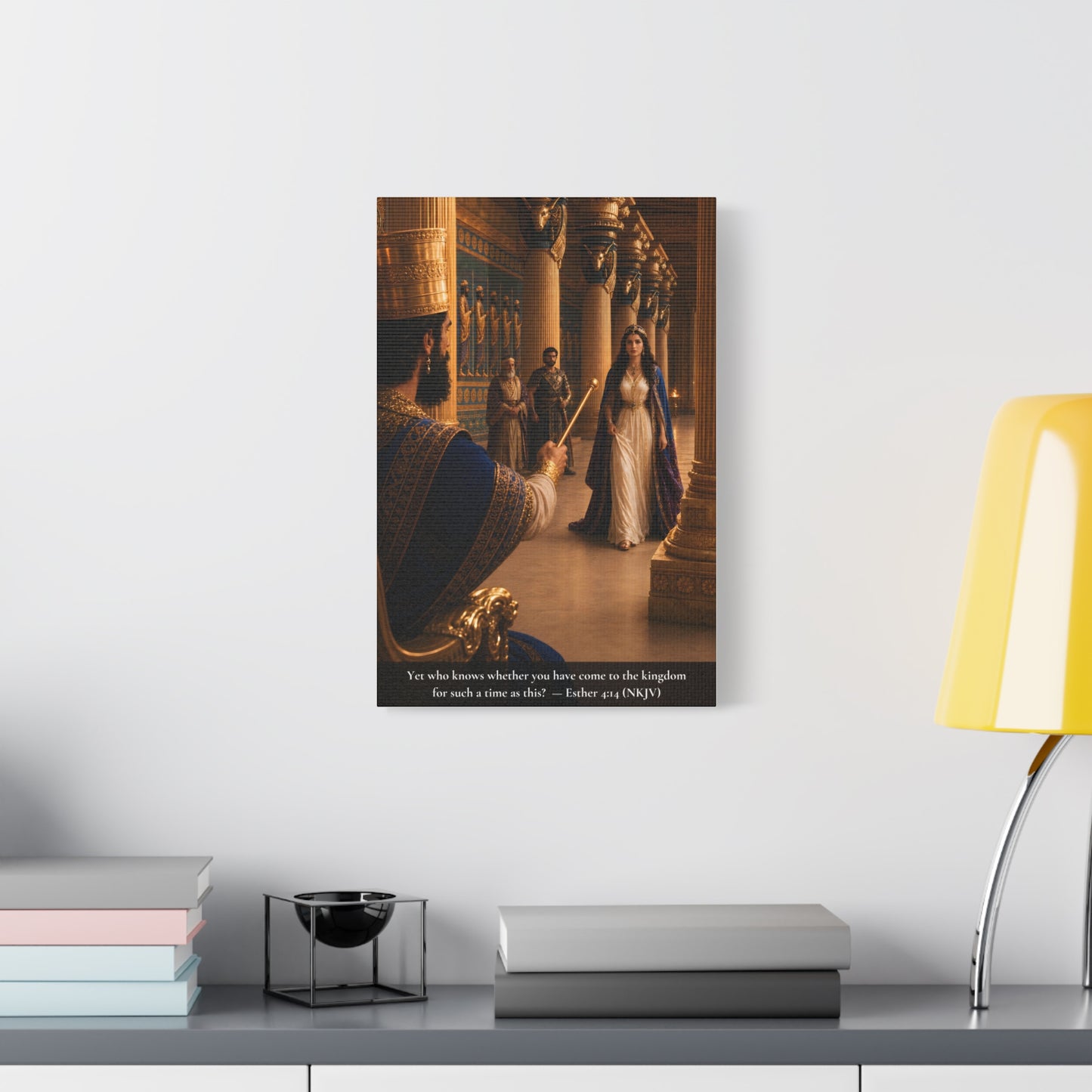 Esther Before the King — Esther 4:14 | Vibrant Christian Canvas Wall Art