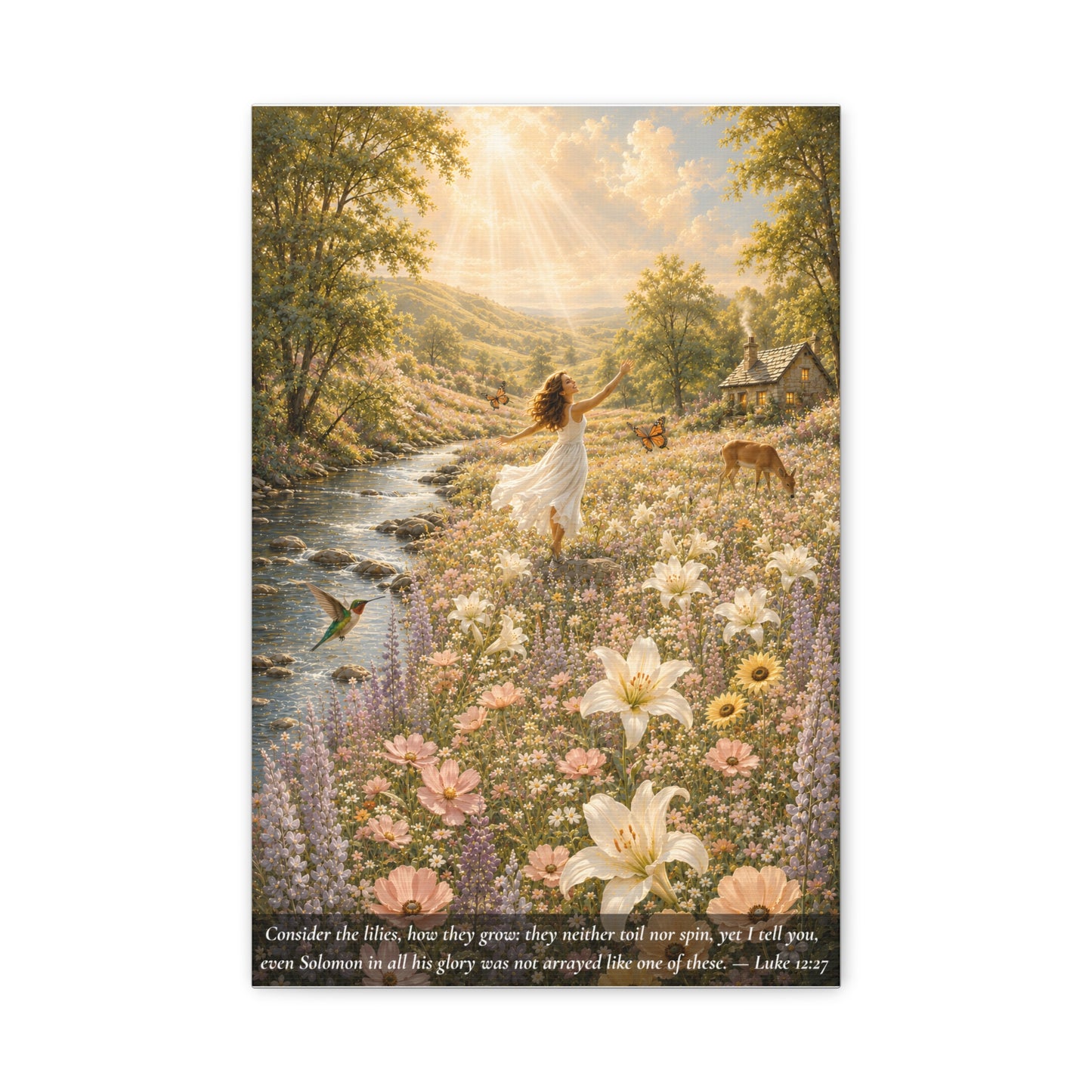 Consider the Lilies — Luke 12:27 — Classic Edition — Christian Canvas Wall Art