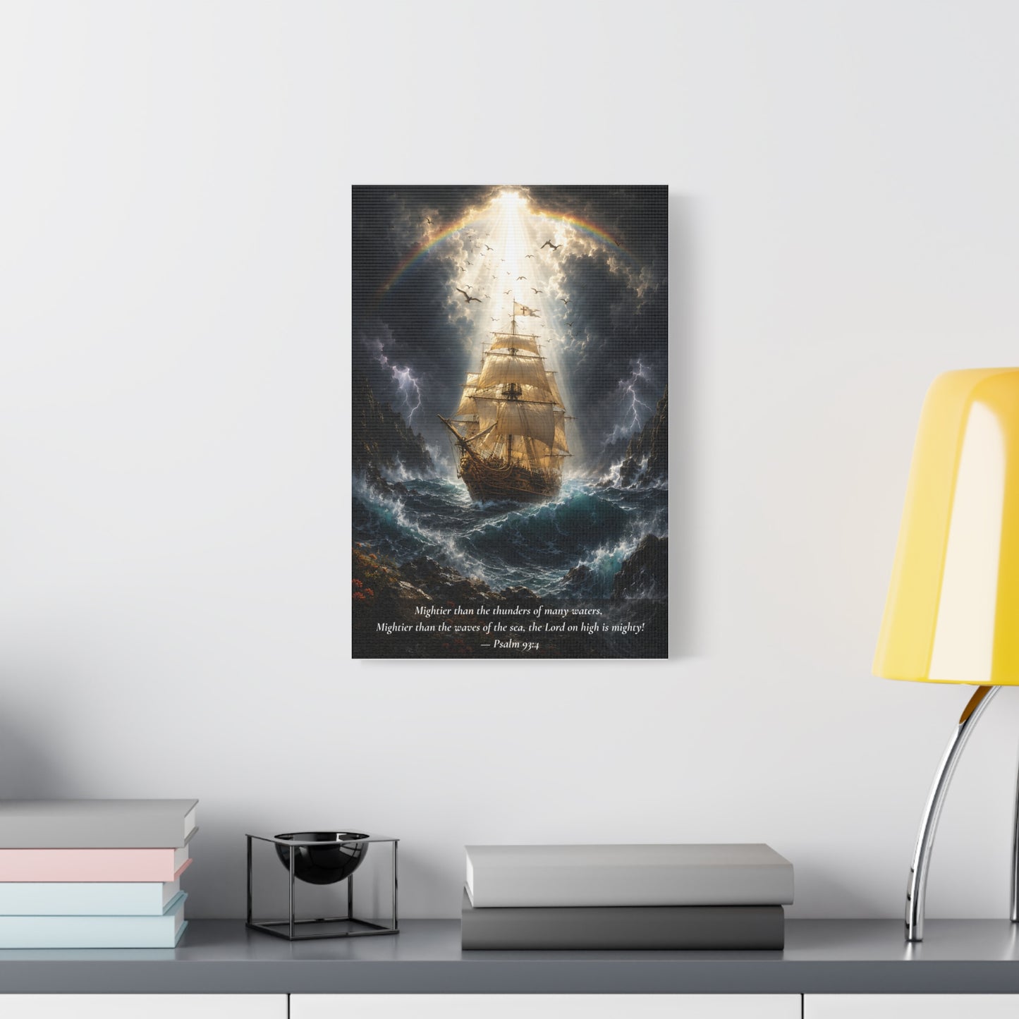 The Peace Beyond the Storm — Vibrant Canvas Wall Art | Psalm 93:4