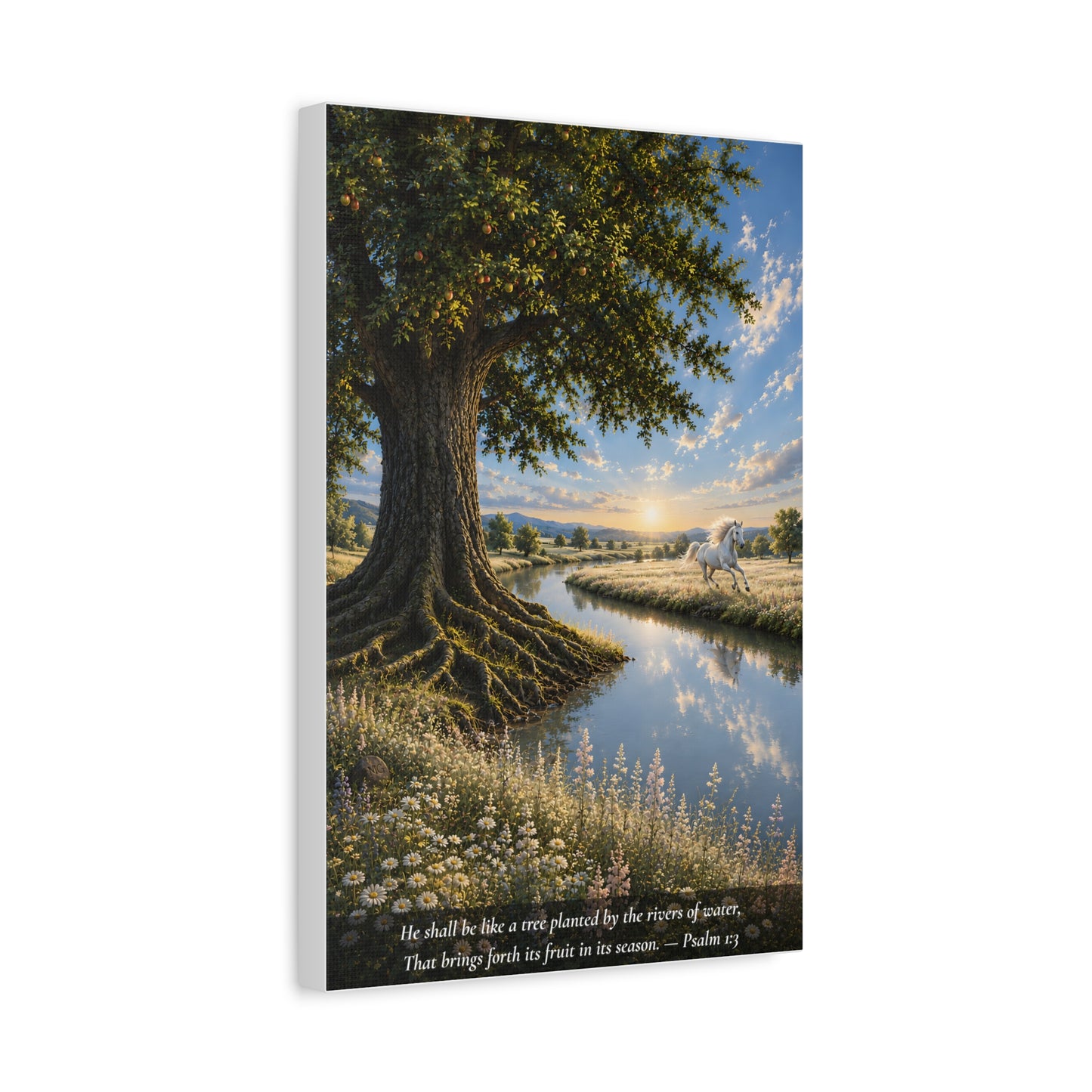 The River and the Tree — Classic Canvas Wall Art | Psalm 1:3