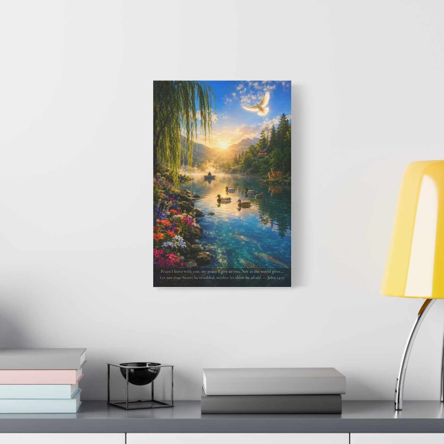 The Peace He Gives — Vibrant Canvas Wall Art | John 14:27