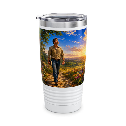 Act Justly Love Mercy Walk Humbly Tumbler 20oz — Micah 6:8 Christian Gift for Him