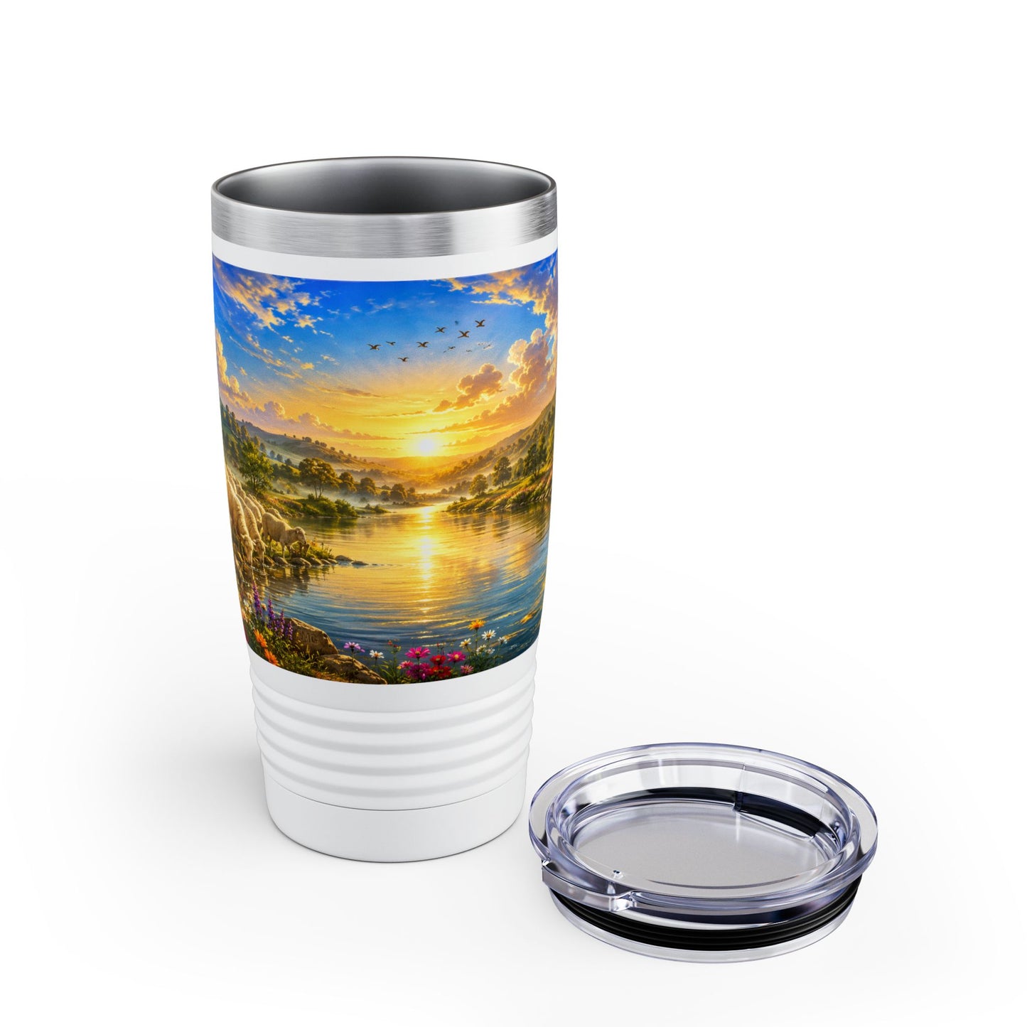He Leads Me Beside Still Waters 20oz Tumbler - Psalm 23:2 Gift