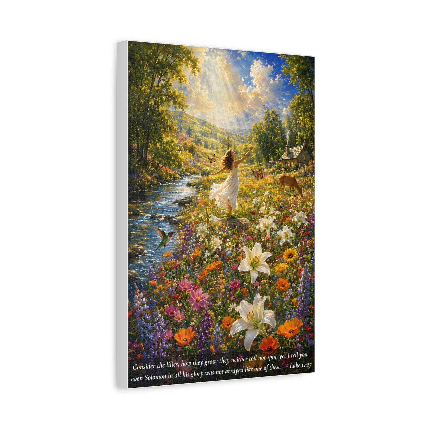 Consider the Lilies — Luke 12:27 — Vibrant Edition — Christian Canvas Wall Art