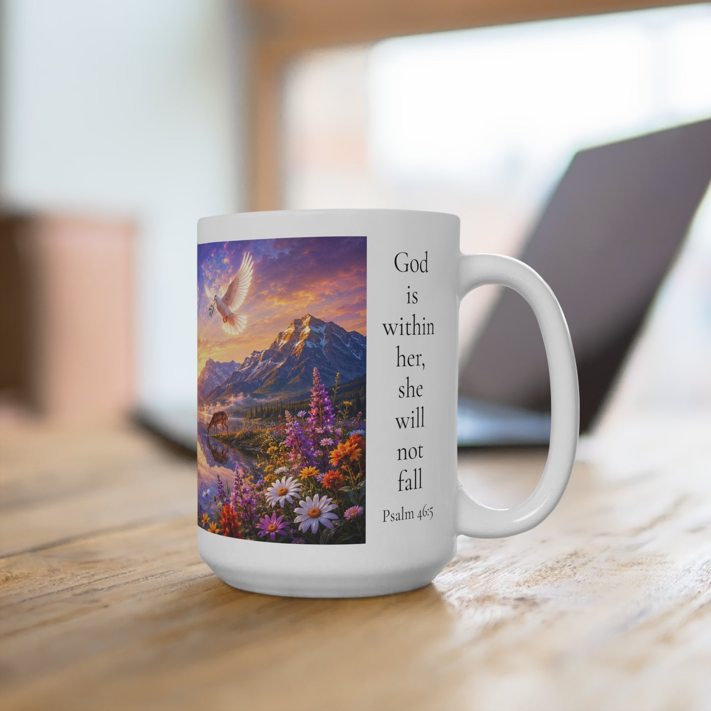 God Is Within Her Coffee Mug 15oz - Psalm 46:5 Christian Gift
