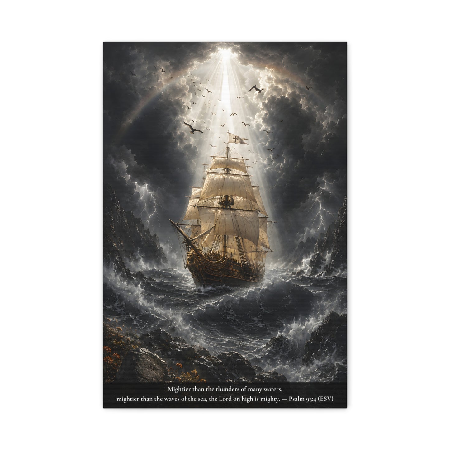 Protection Through the Storm — Classic Canvas Wall Art | Psalm 93:4