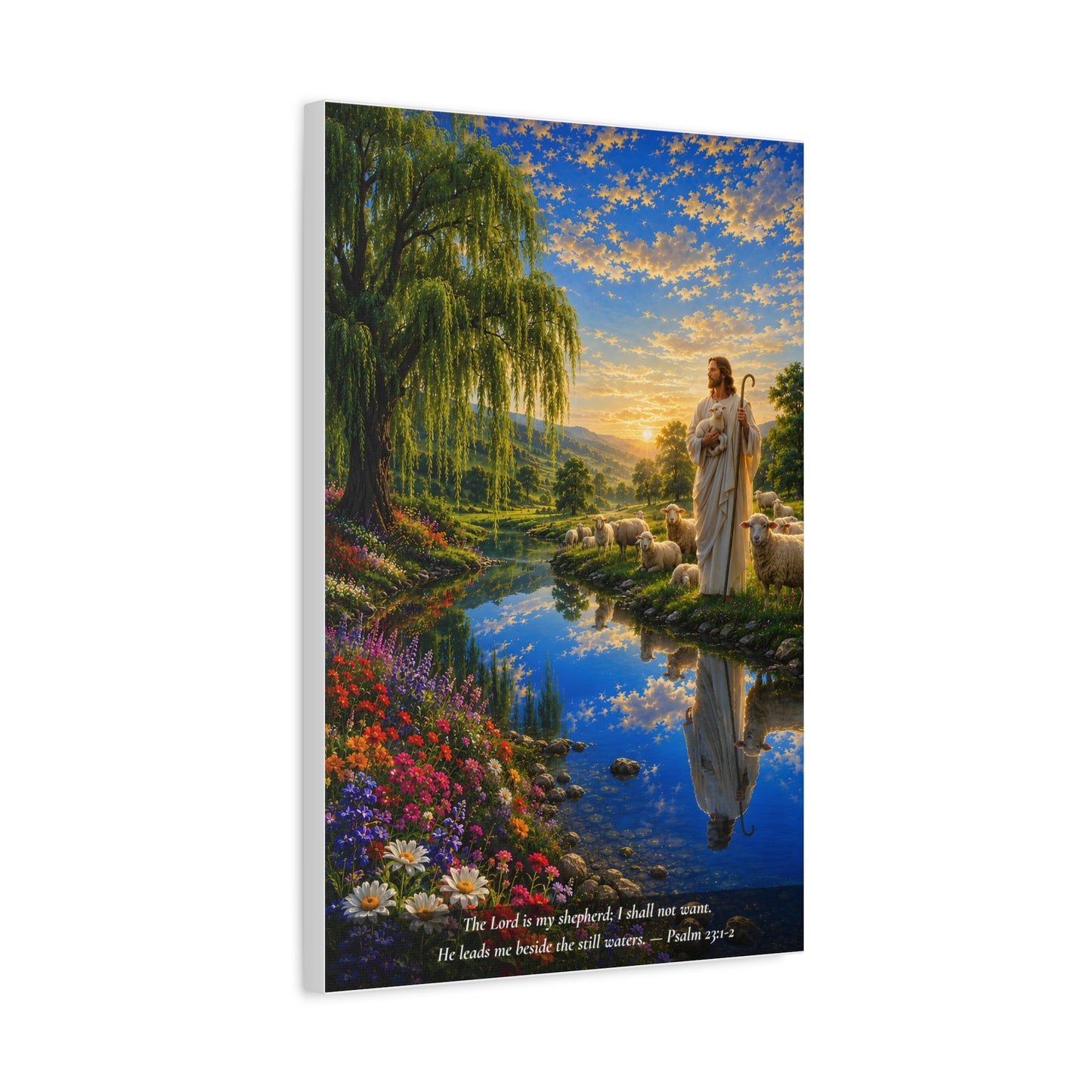 The Lord Is My Shepherd — Vibrant Canvas Wall Art | Psalm 23:1-2