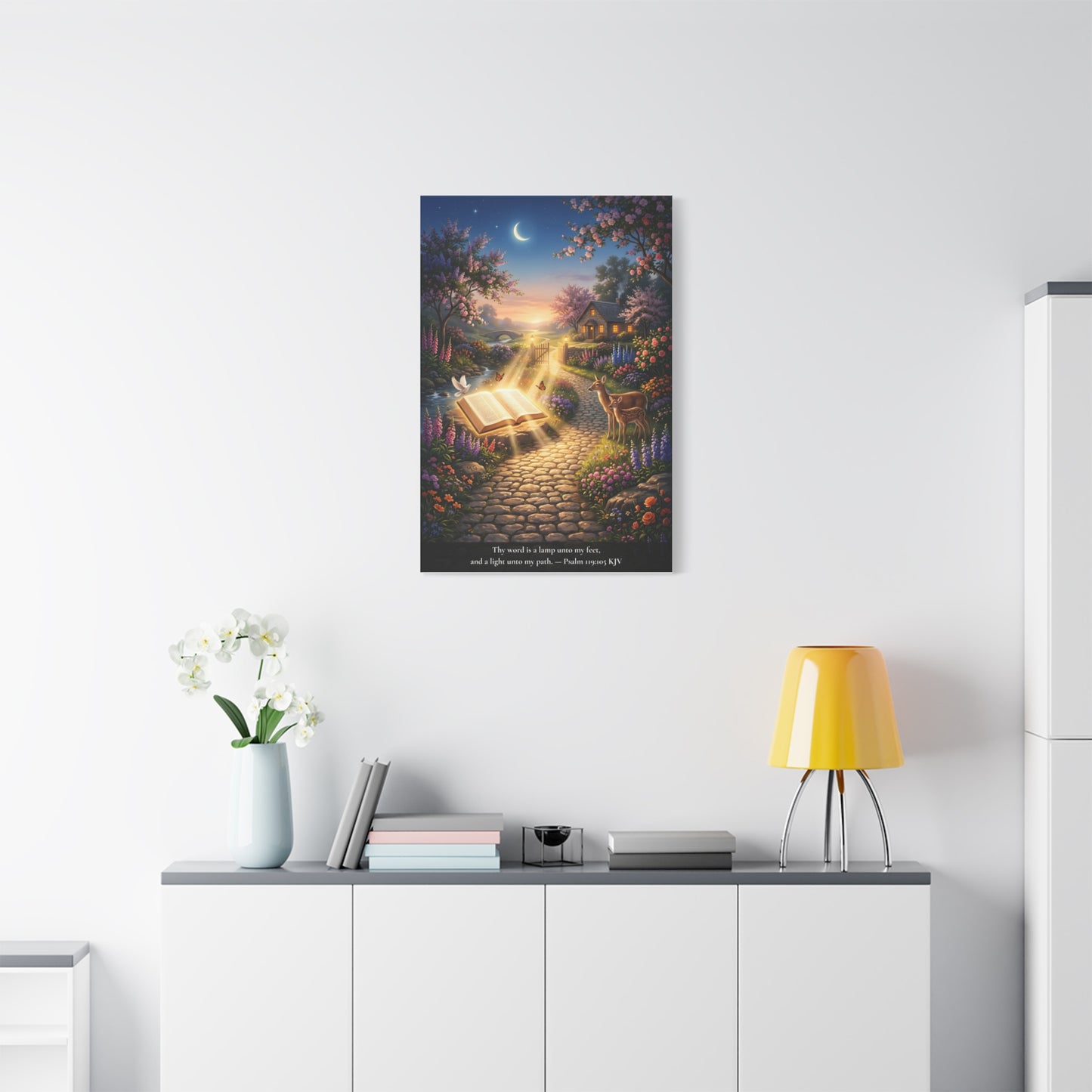 Thy Word Is a Lamp — Psalm 119:105 | Vibrant Christian Canvas Wall Art