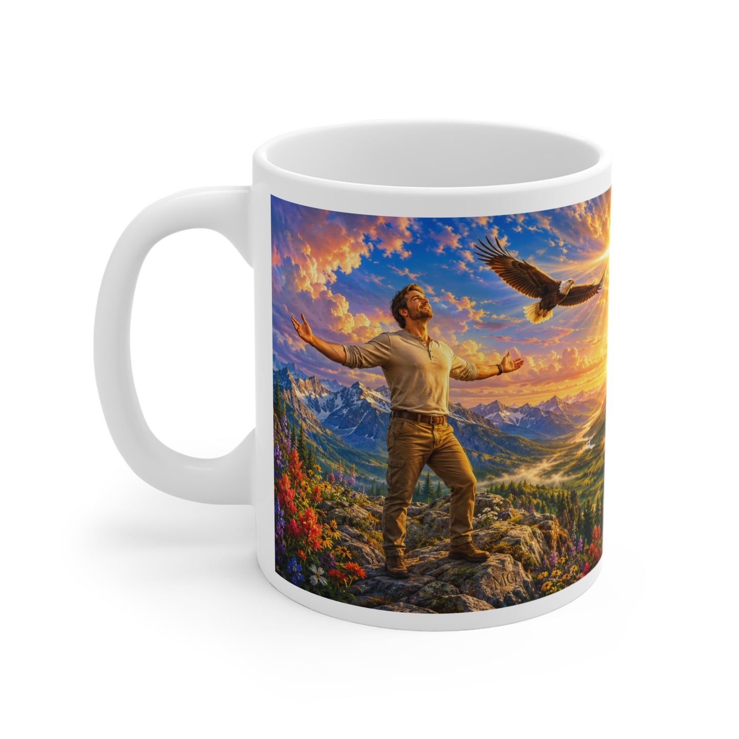 Father's Day Gift for Dad — Isaiah 40:31 Eagle Mug 11oz — Soar on Wings Like Eagles