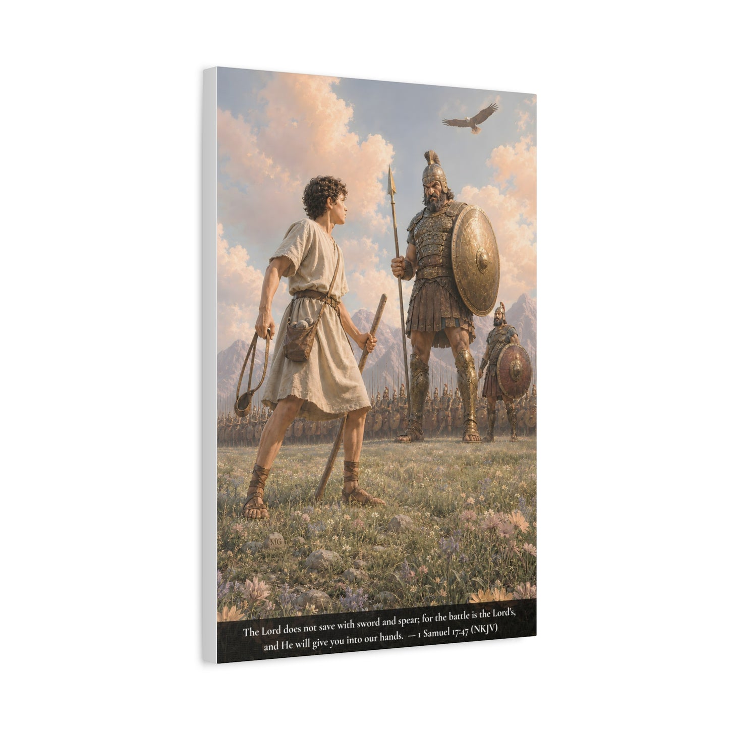 David and Goliath — 1 Samuel 17:47 | Classic Christian Canvas Art