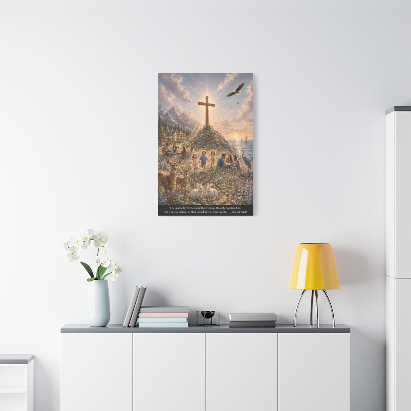 For God So Loved the World | John 3:16 Canvas Wall Art — Classic Edition