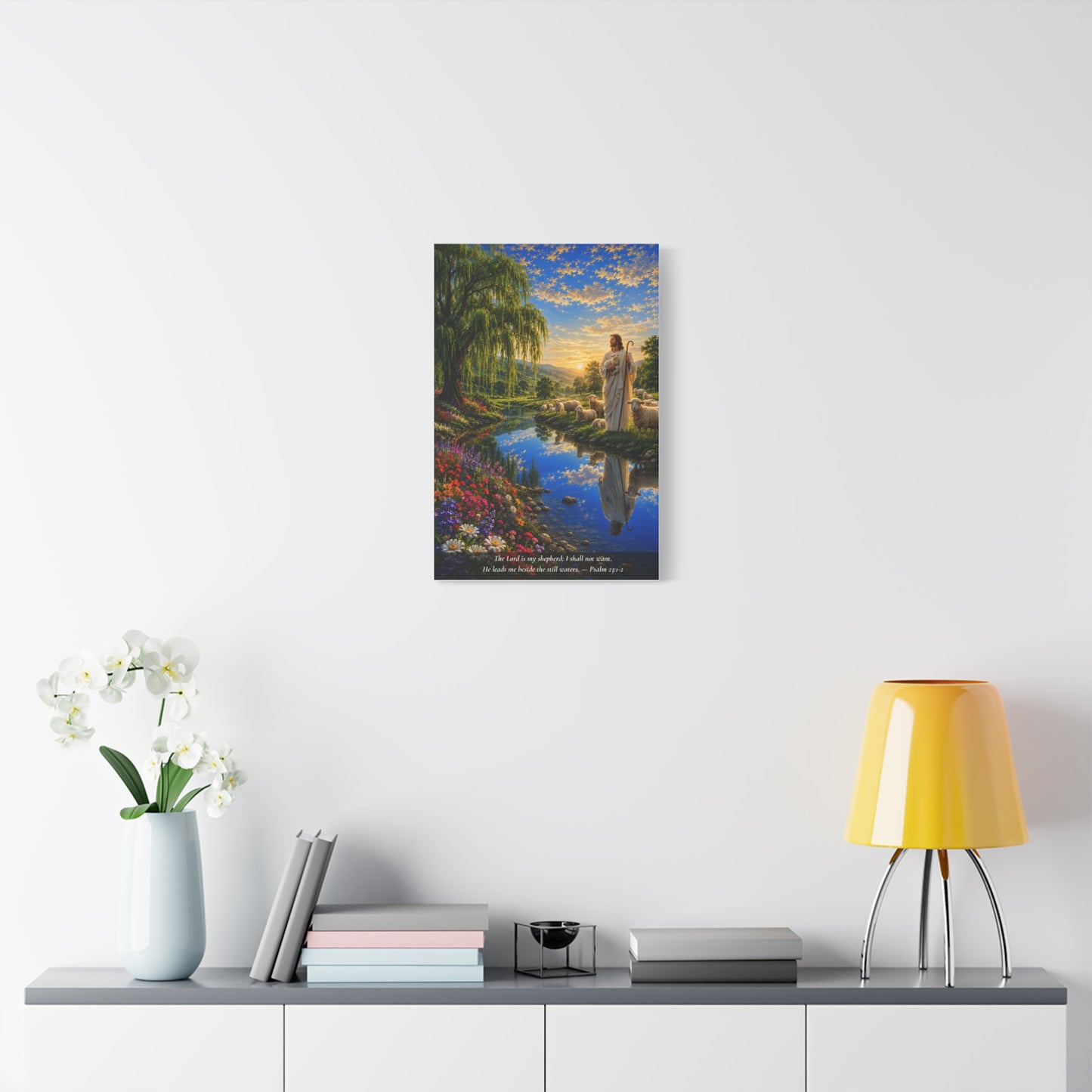 The Lord Is My Shepherd — Vibrant Canvas Wall Art | Psalm 23:1-2