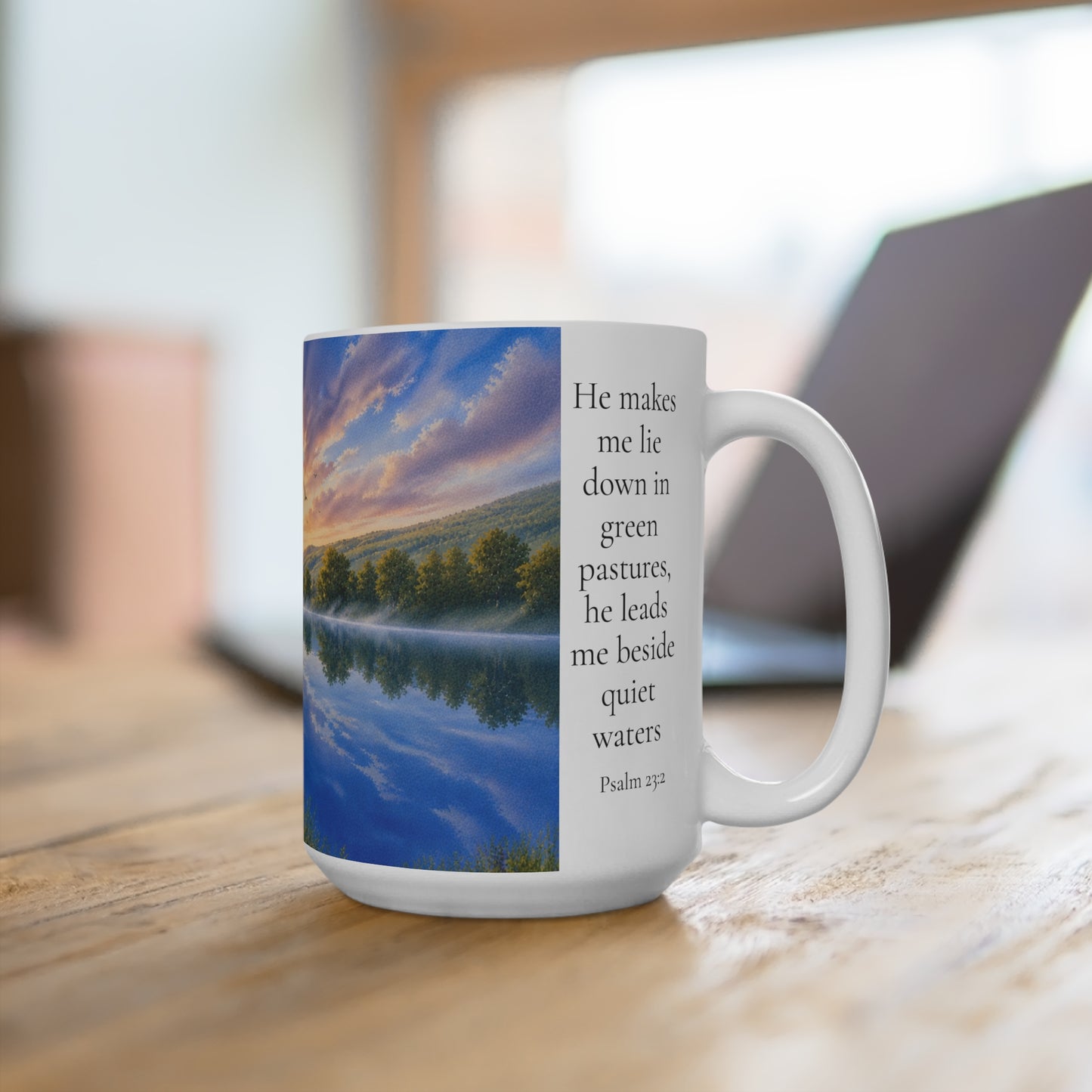 He Leads Me Beside Still Waters 15oz for Her - Psalm 23:2 Gift