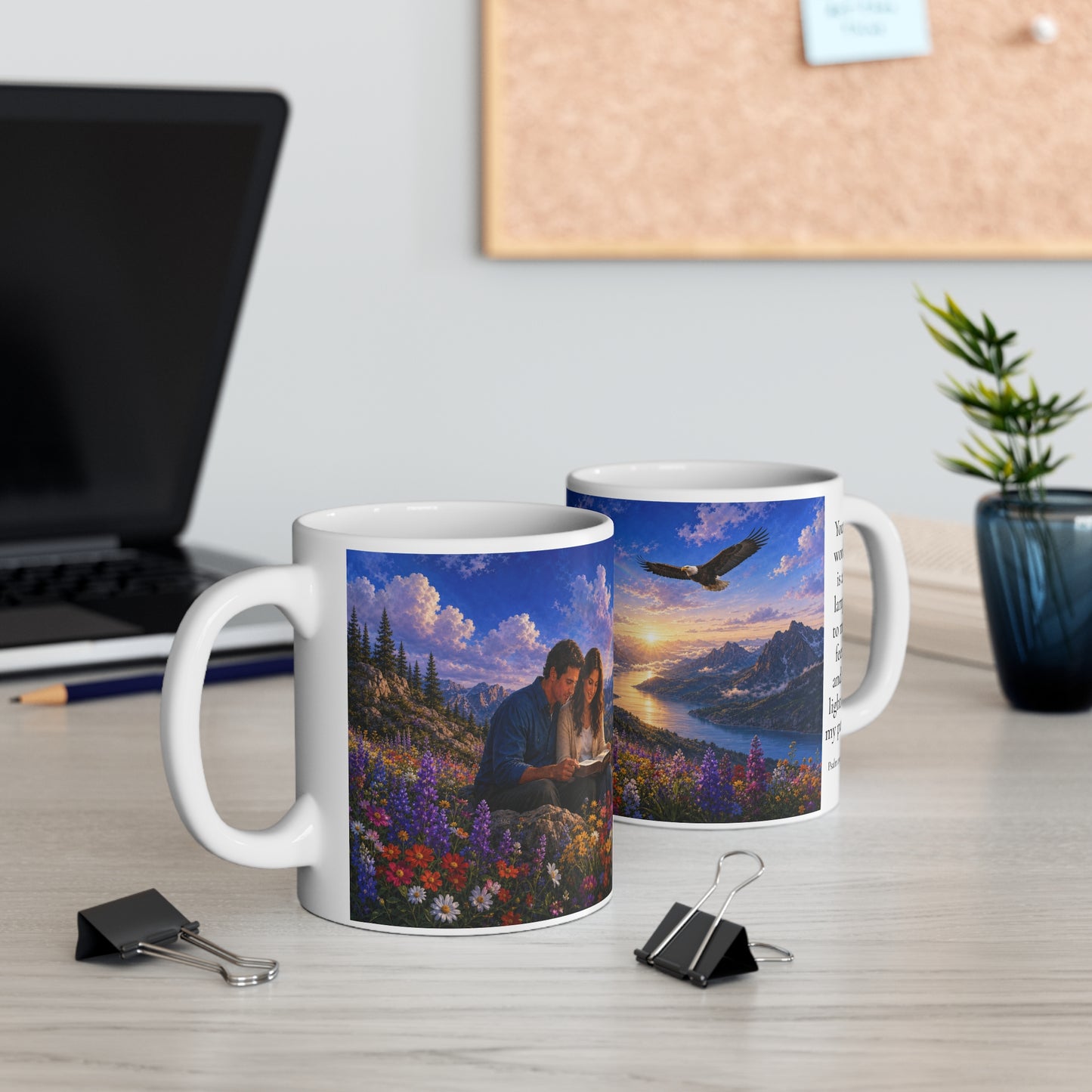 Your Word Is a Lamp to My Feet Coffee Mug 11oz — Psalm 119:105 Christian Gift for Couples