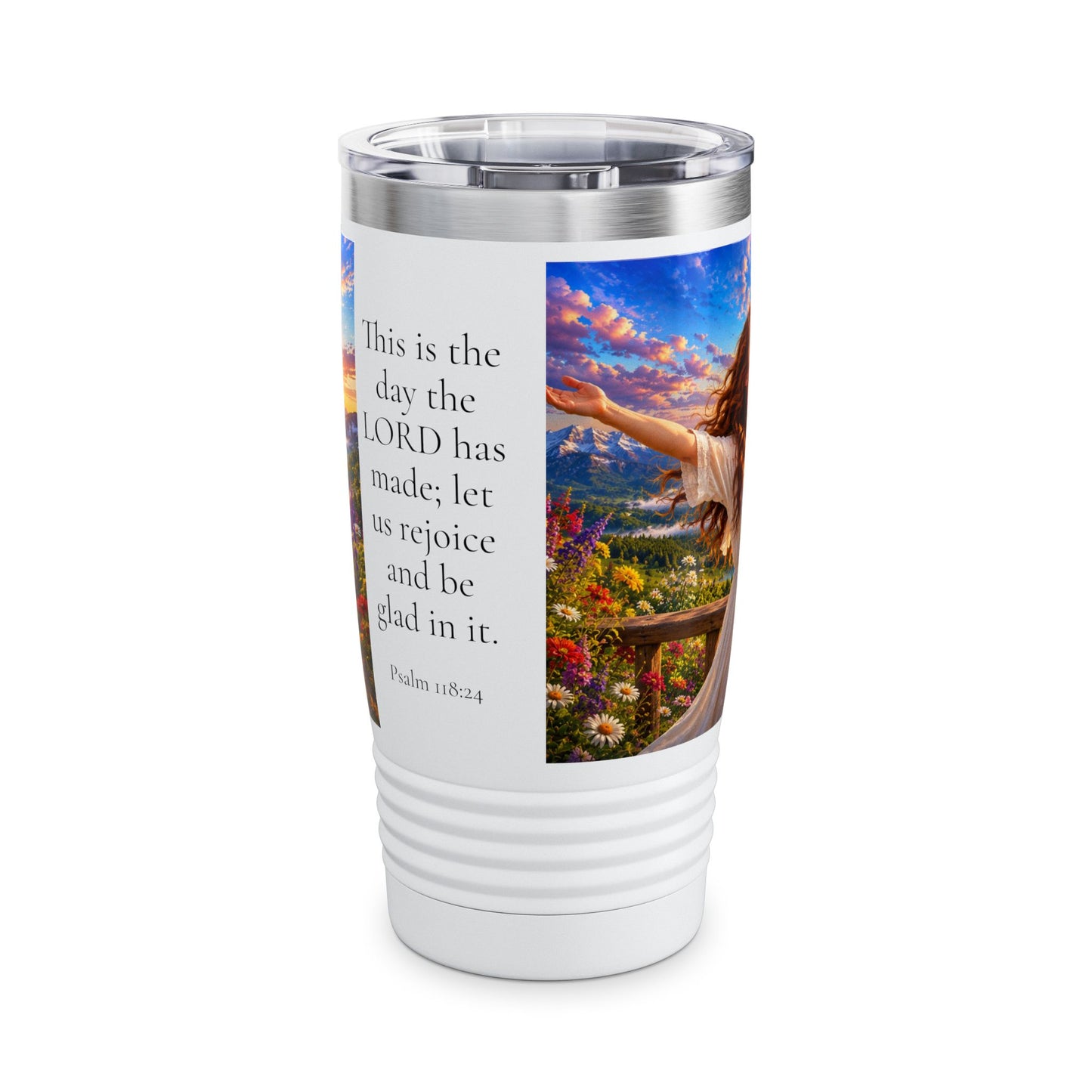 This Is the Day the LORD Has Made Tumbler 20oz — Psalm 118:24 Christian Gift for Women