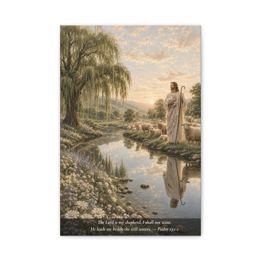 The Lord Is My Shepherd — Classic Canvas Wall Art | Psalm 23:1-2
