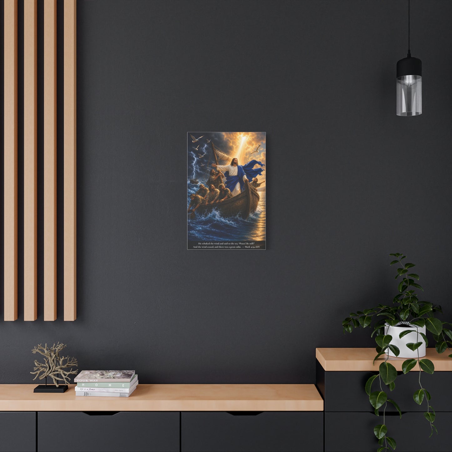 Calming the Storm — Mark 4:39 | Vibrant Christian Canvas Wall Art