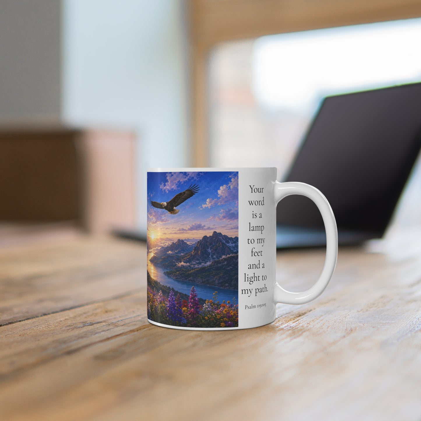 Your Word Is a Lamp to My Feet Coffee Mug 11oz — Psalm 119:105 Christian Gift for Couples