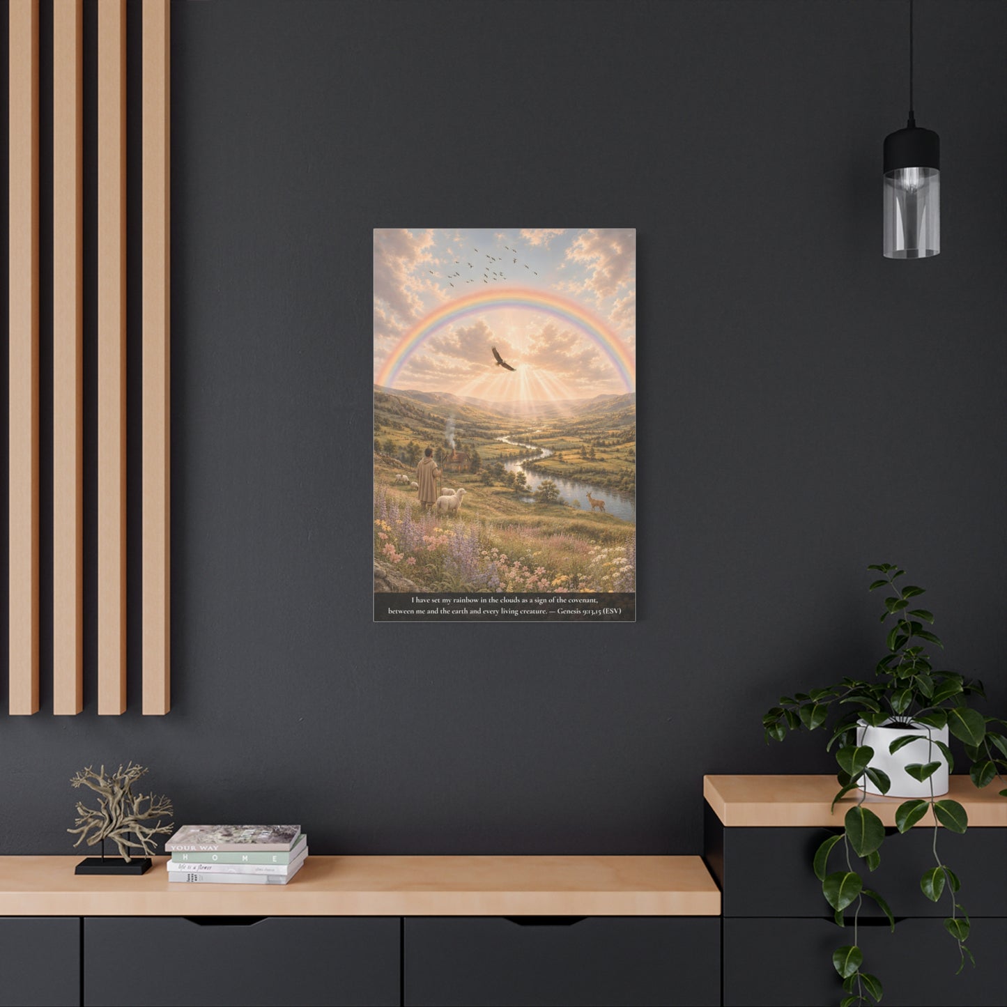 My Rainbow in the Clouds — Genesis 9:13 — Classic Edition — Christian Canvas Wall Art