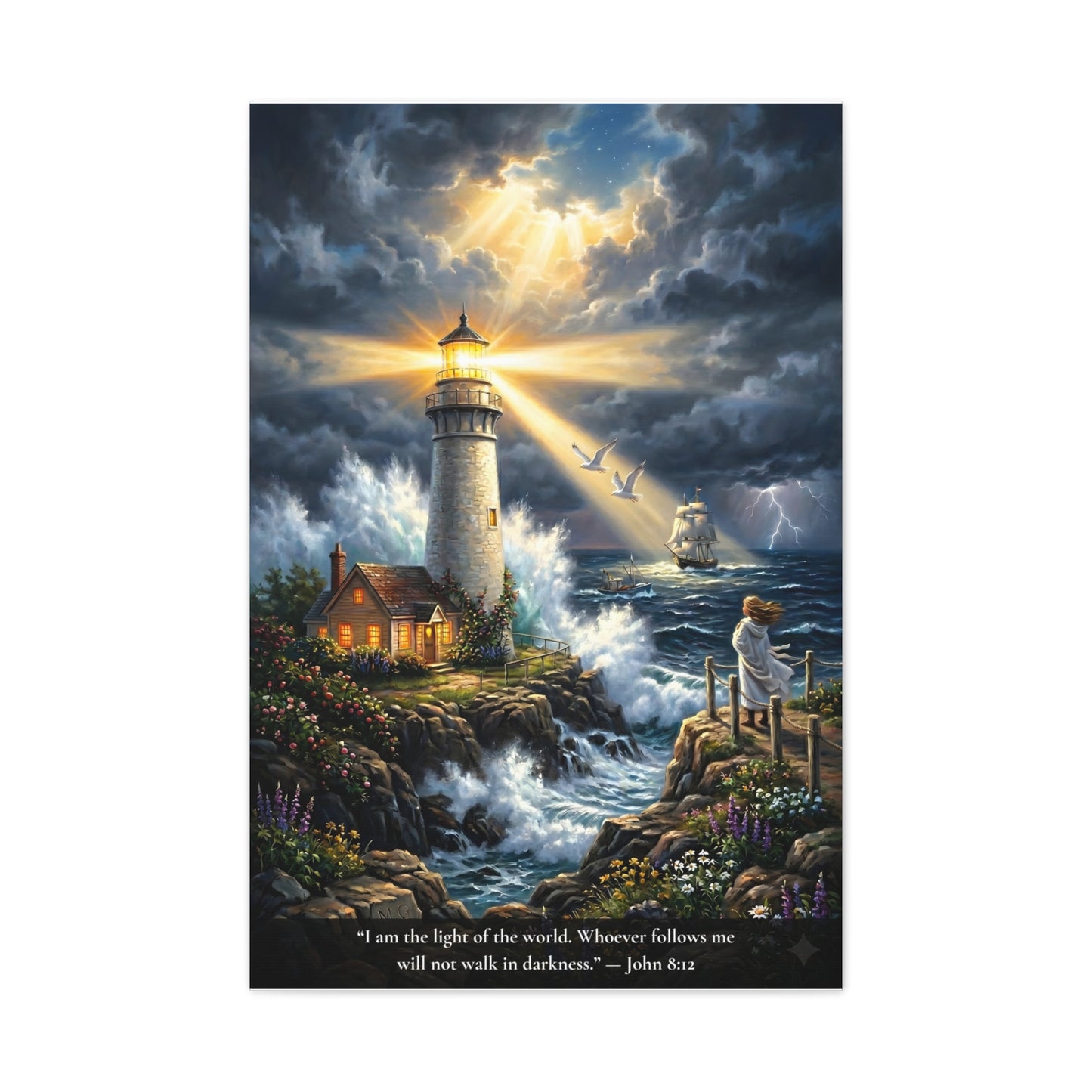 I Am the Light of the World — John 8:12 — Vibrant Edition — Christian Canvas Wall Art