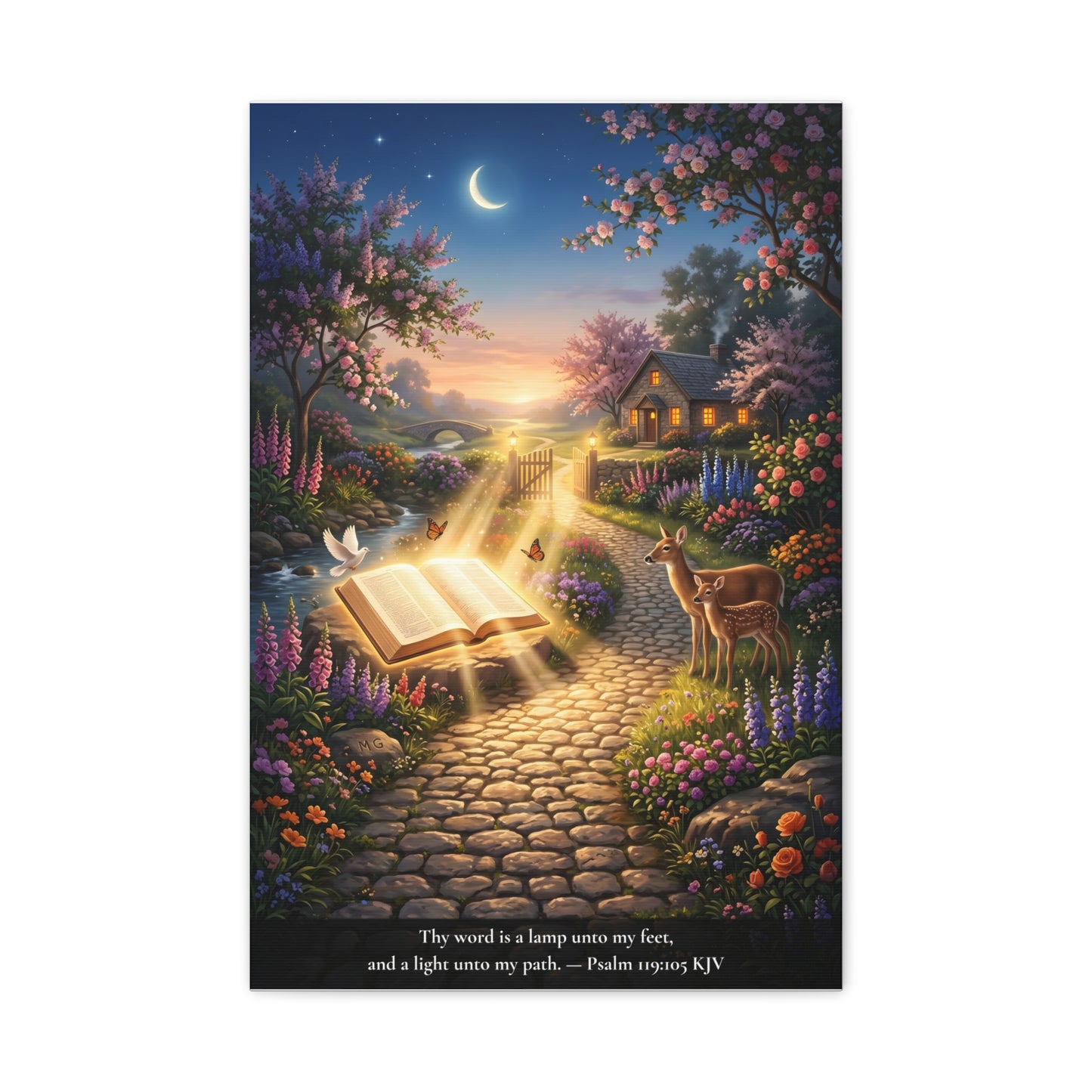 Thy Word Is a Lamp — Psalm 119:105 | Vibrant Christian Canvas Wall Art