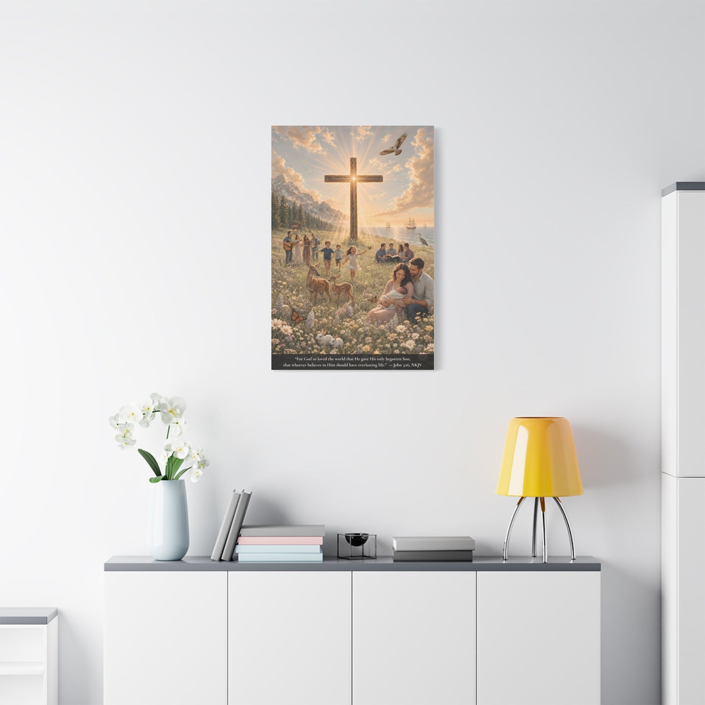 For God So Loved the World | John 3:16 Canvas Wall Art — Classic Edition